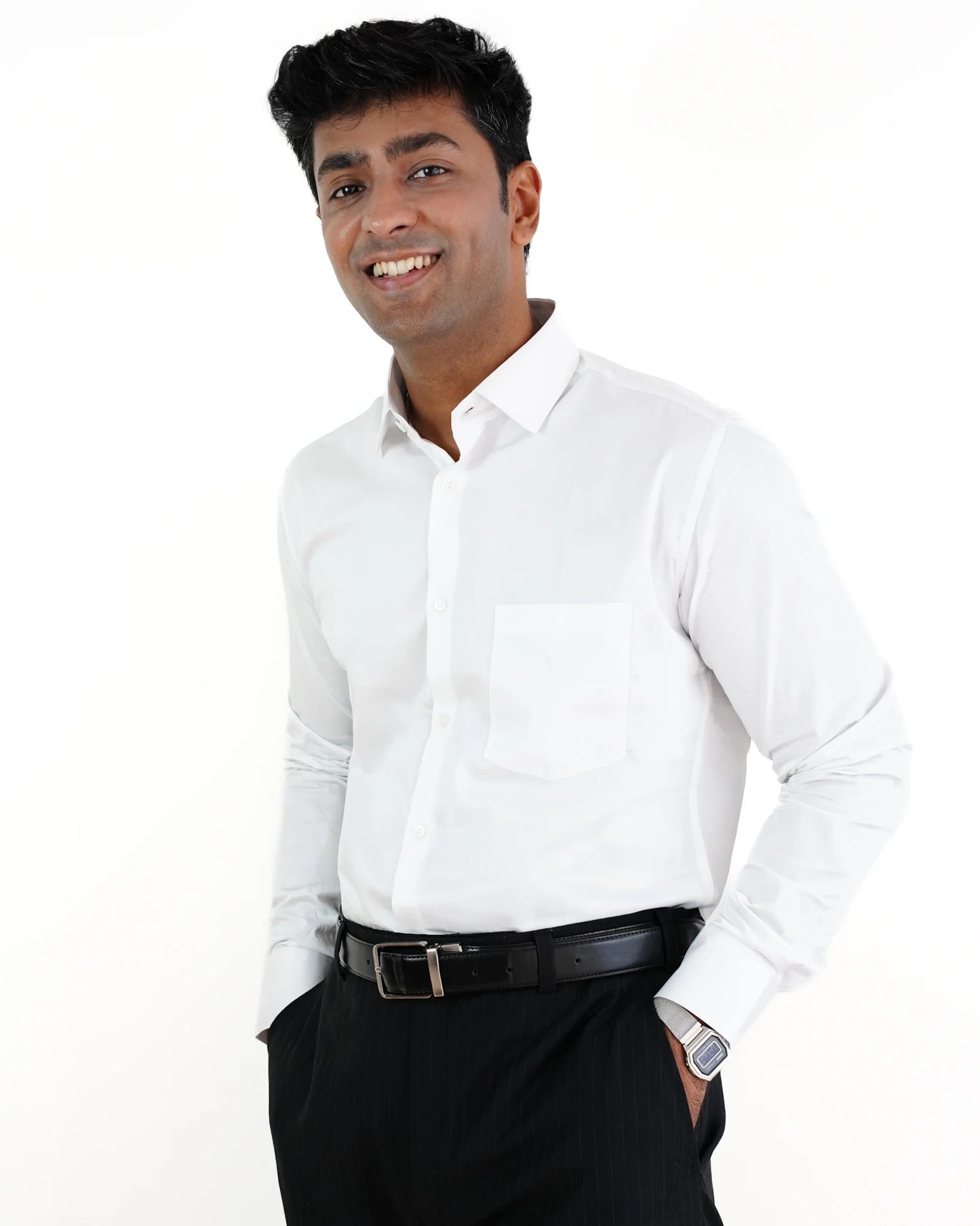 Classic White Satin Shirt