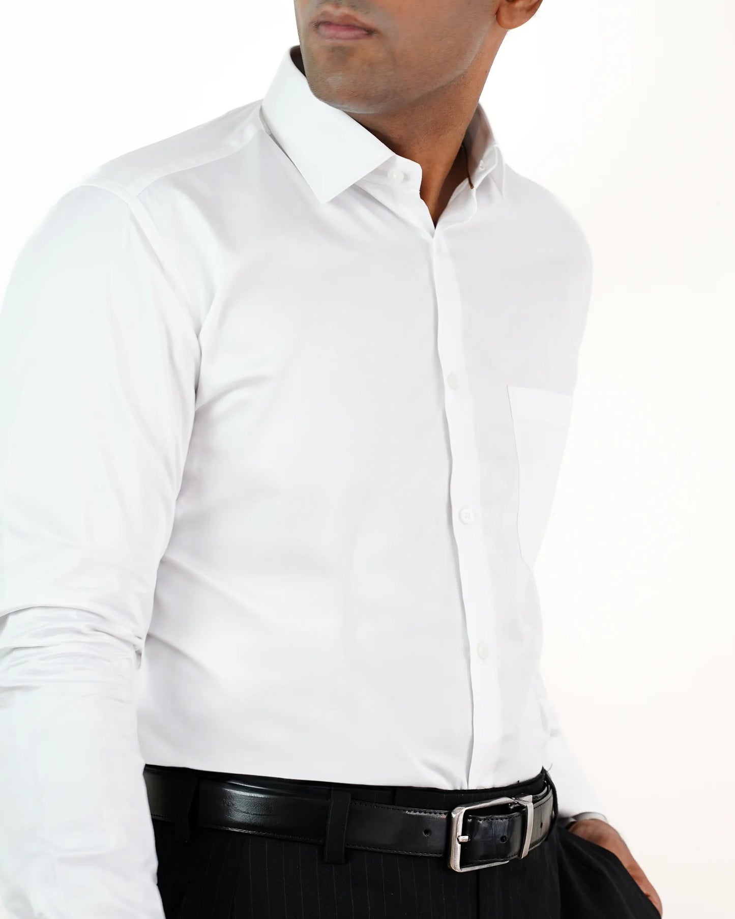 Classic White Satin Shirt