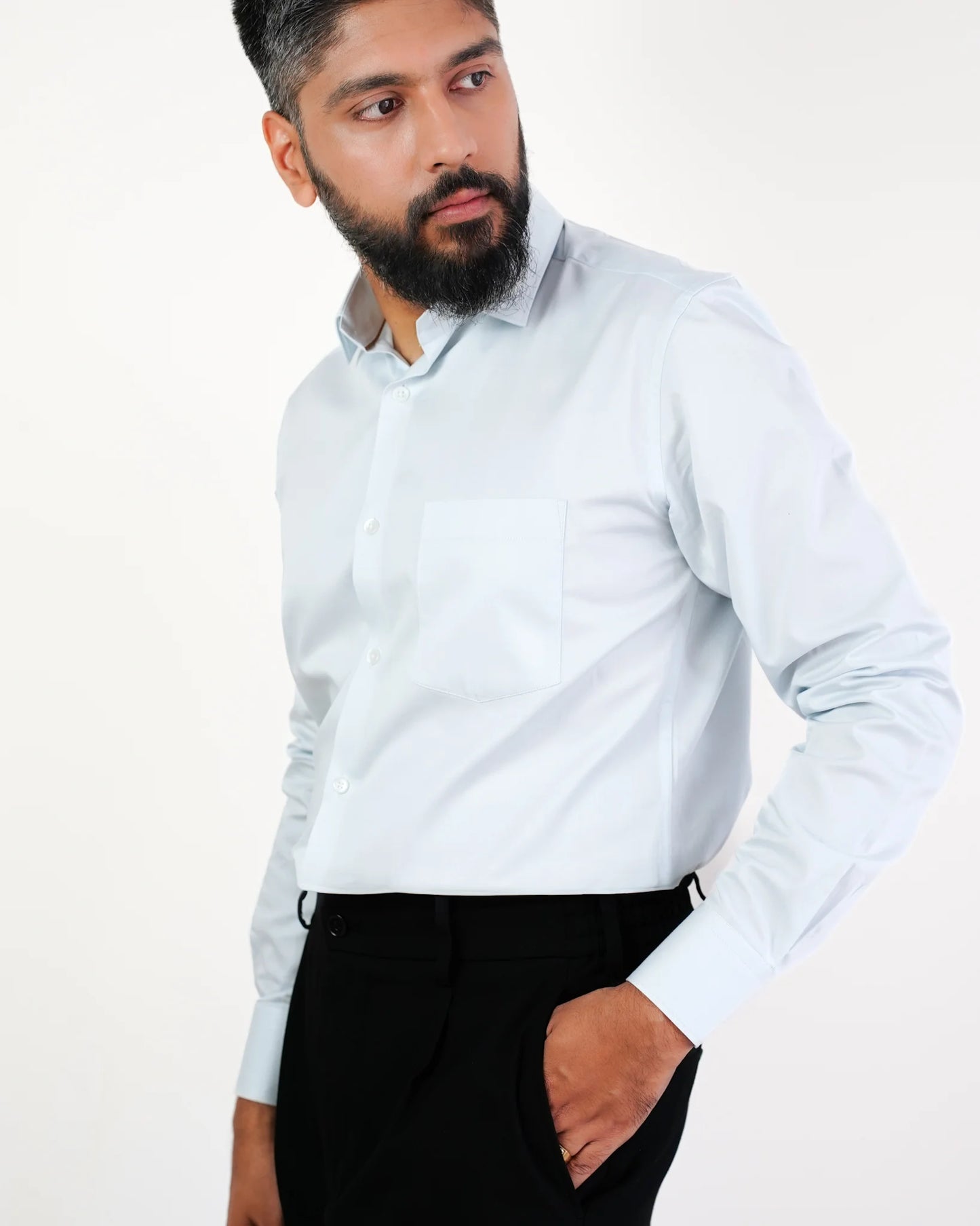 Serene Sky Blue Giza Cotton Shirt