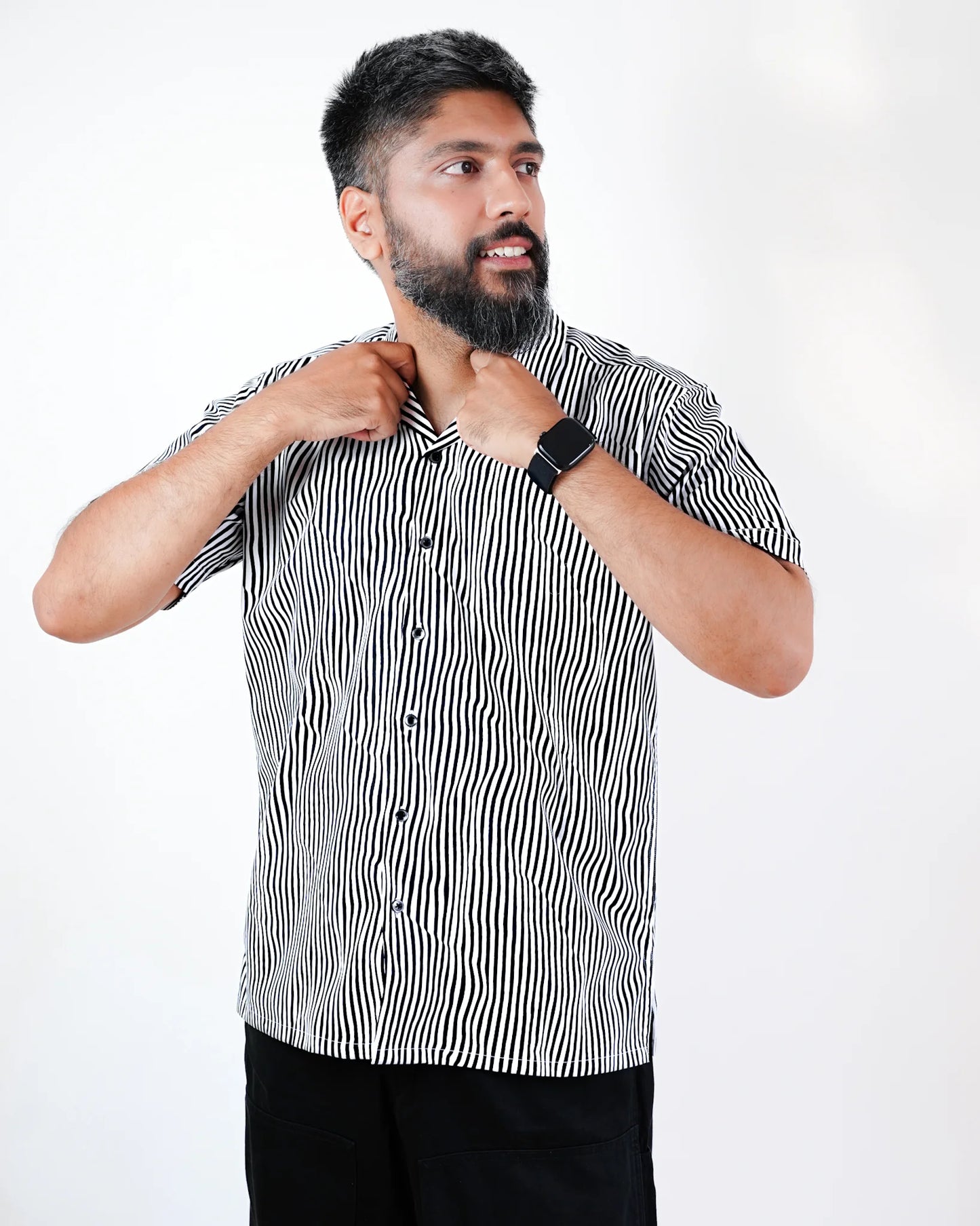 Dynamic Wave Stripe Shirt