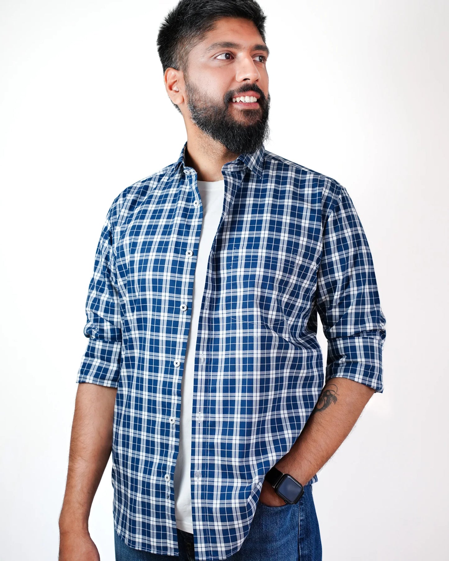 Nautical Navy Plaid Shirt