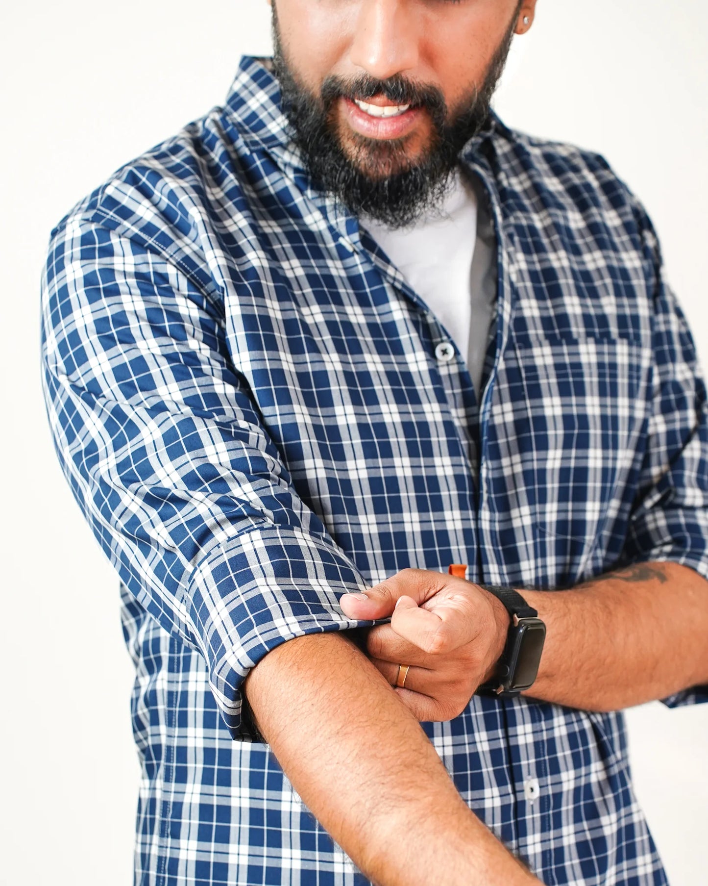 Nautical Navy Plaid Shirt