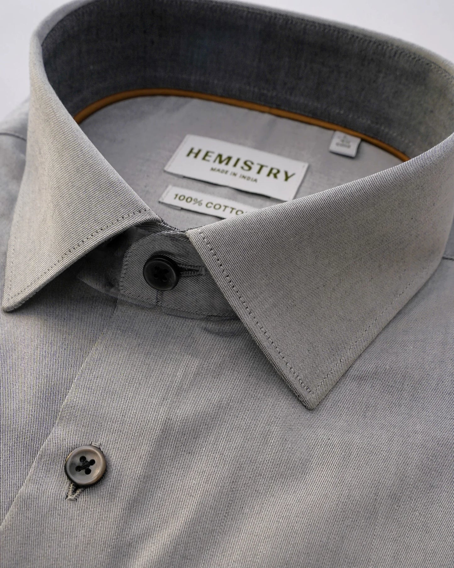 Cloud Grey Chambray Cotton Shirt