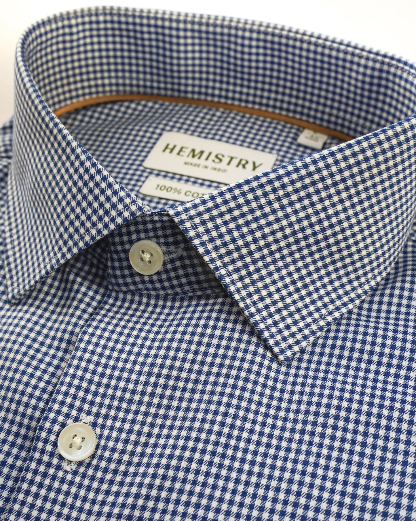 Azure Houndstooth Micro Check Shirt