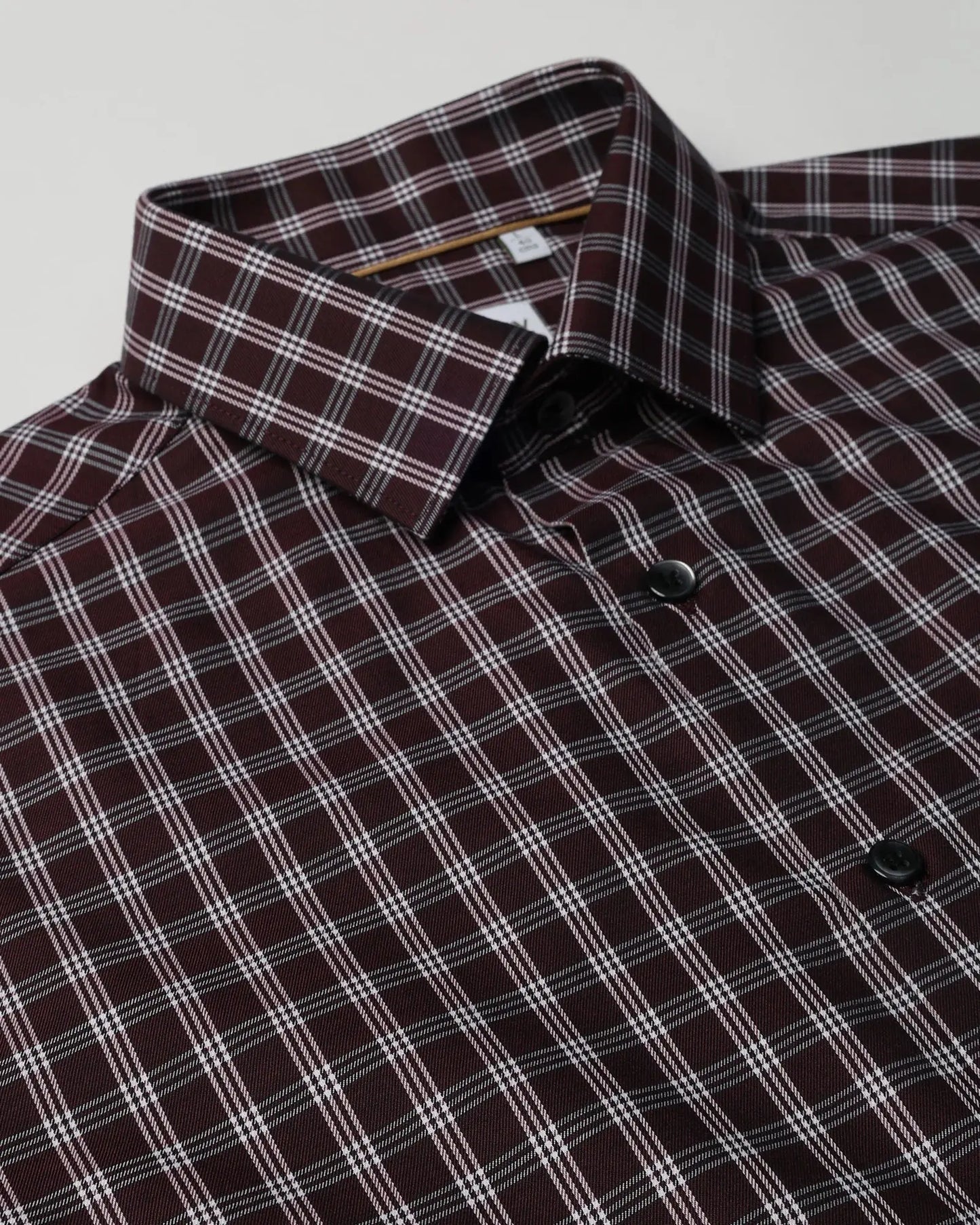 Bordeaux Grid Giza Shirt