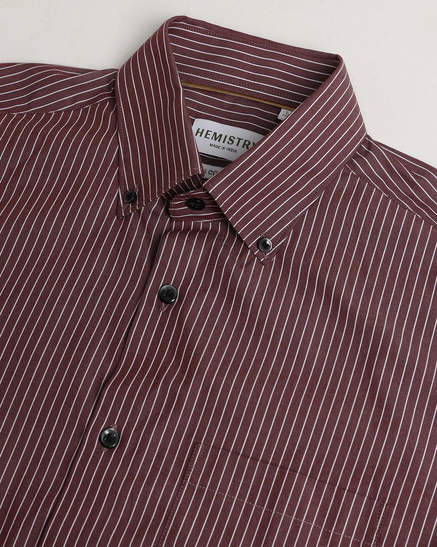 Carmine Pinstripe Cotton Shirt