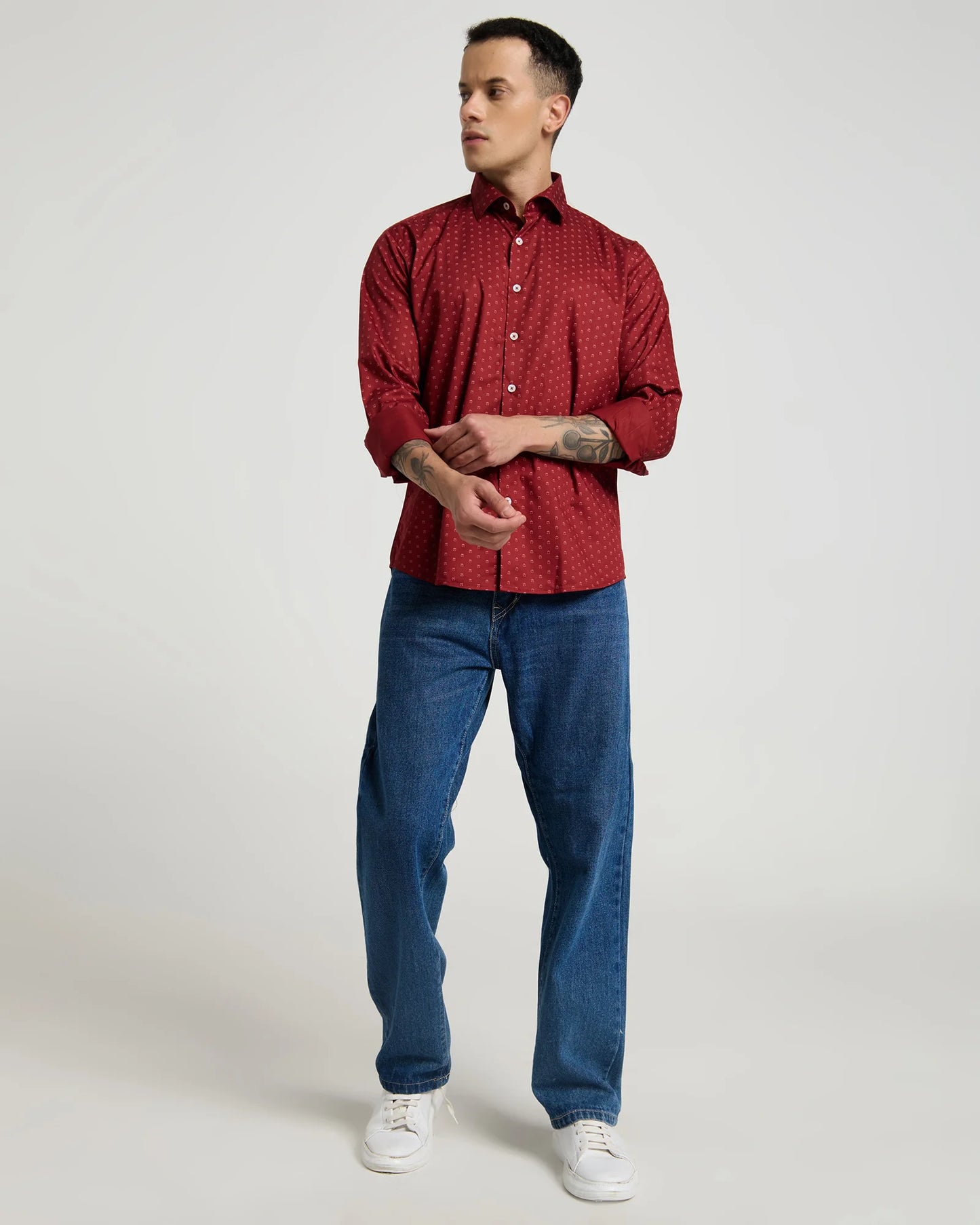 Imperial Garnet Micro Motif Shirt