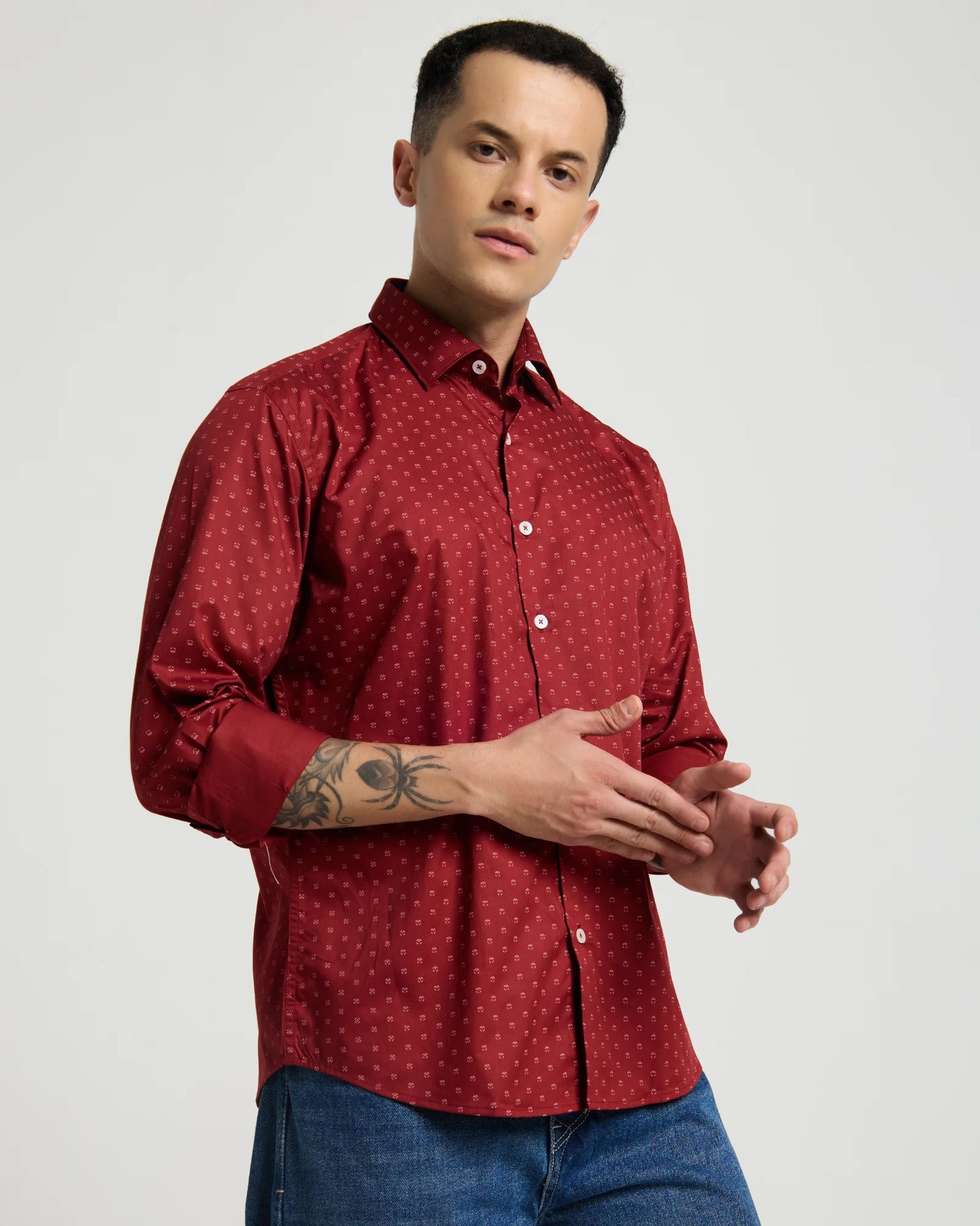 Imperial Garnet Micro Motif Shirt