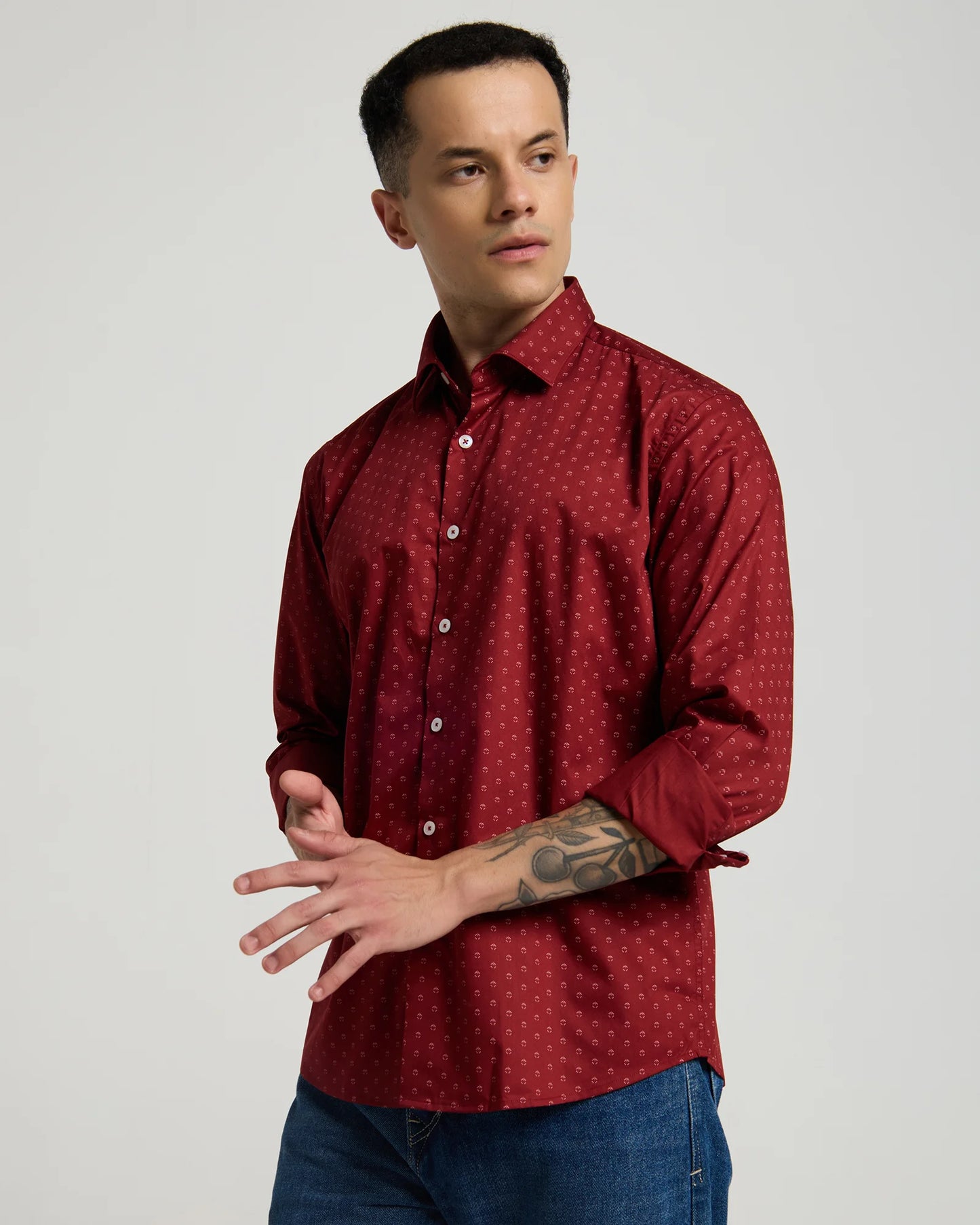 Imperial Garnet Micro Motif Shirt