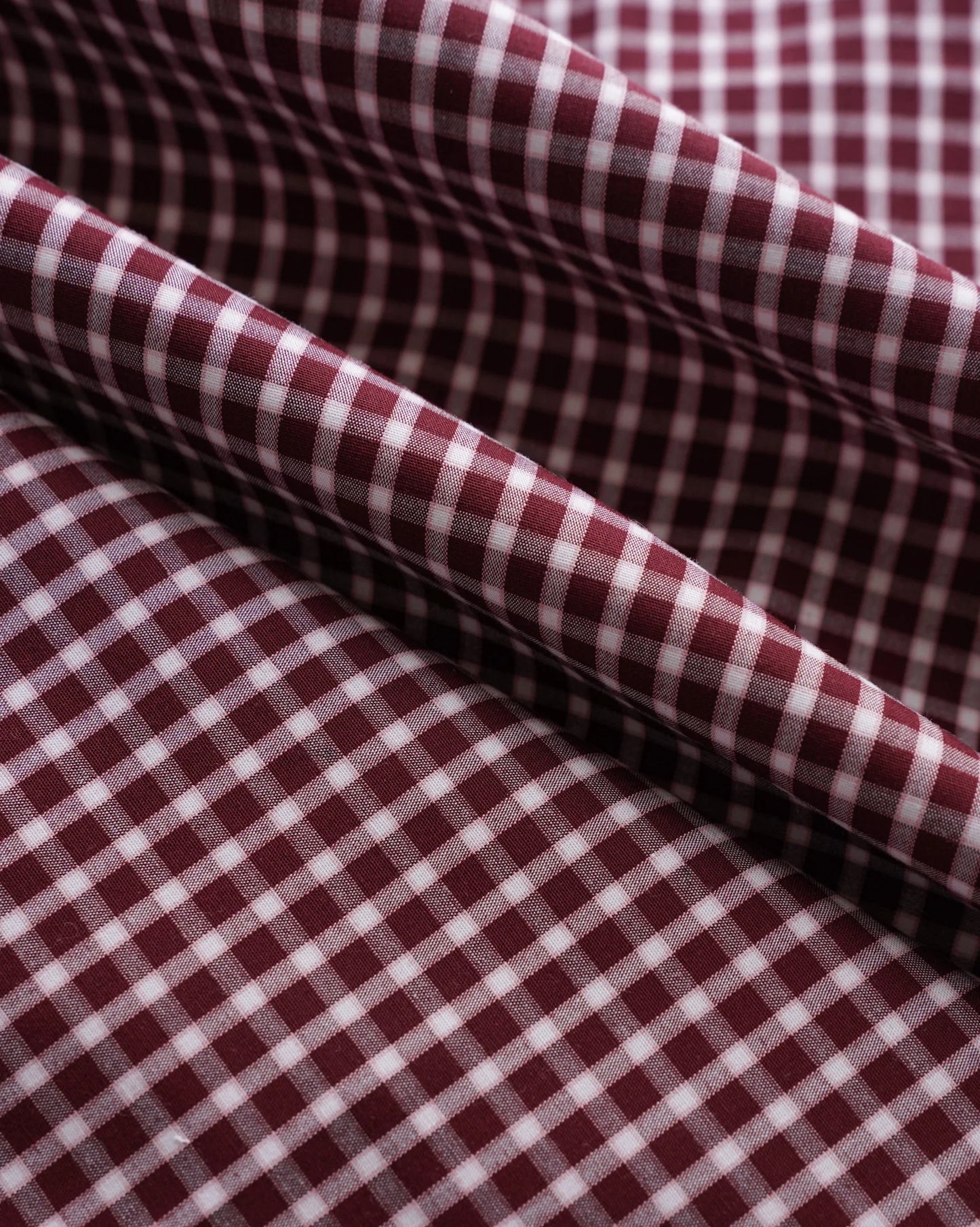Maroon Micro Check Stretch Shirt