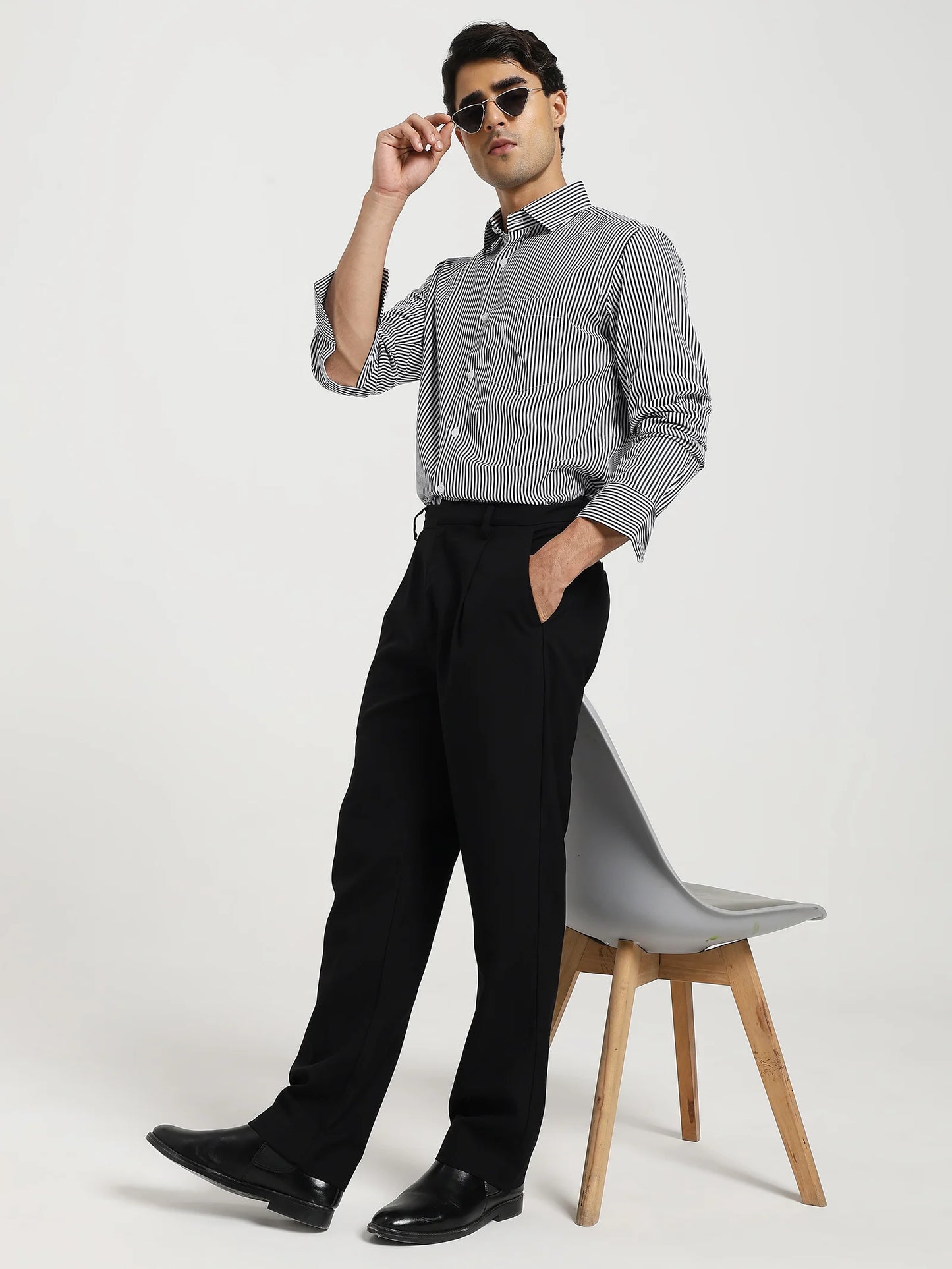 Monochrome Pinstripe Classic Shirt