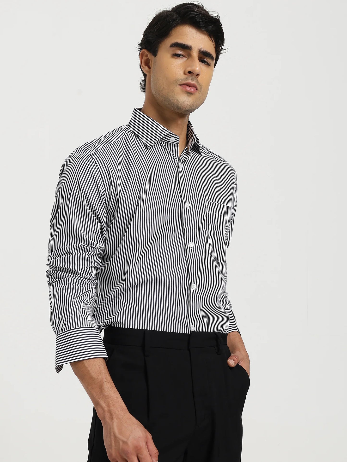 Monochrome Pinstripe Classic Shirt