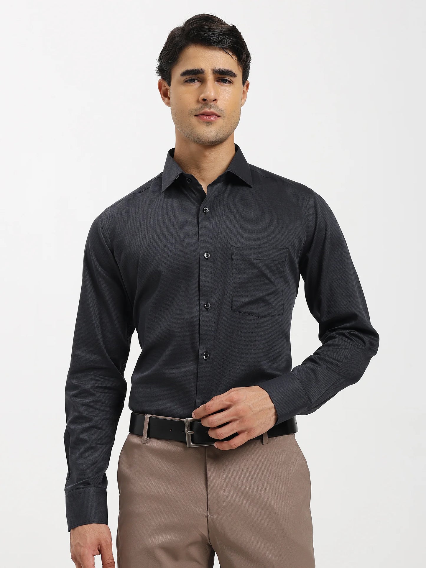 Onyx Microtexture Luxe Shirt