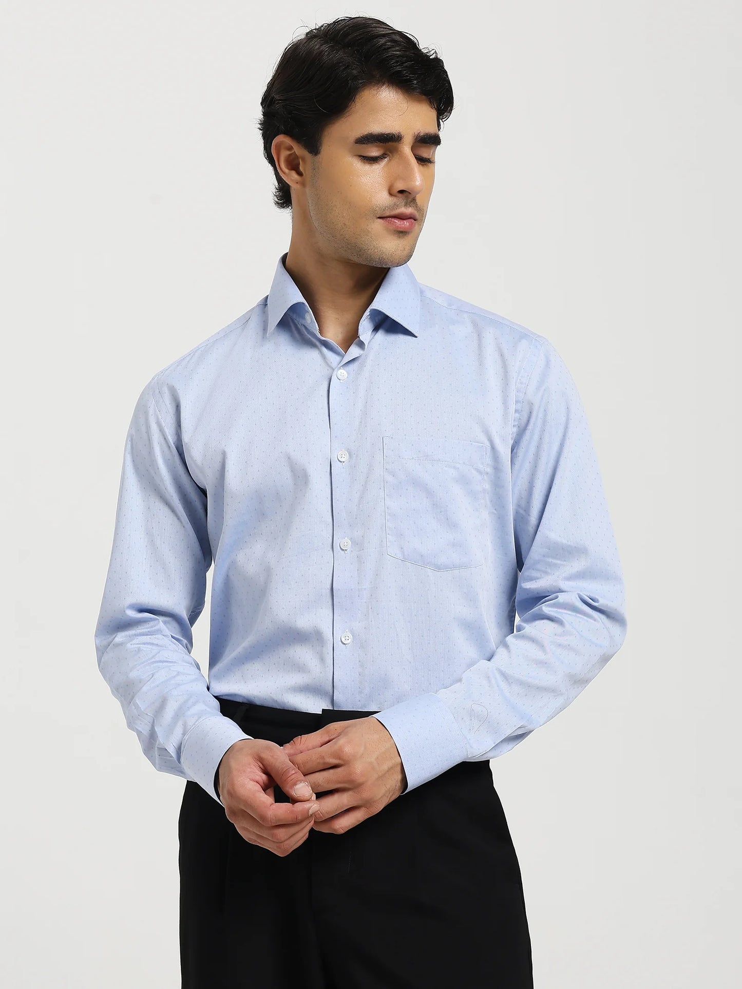 Powder Blue Micro Motif Shirt