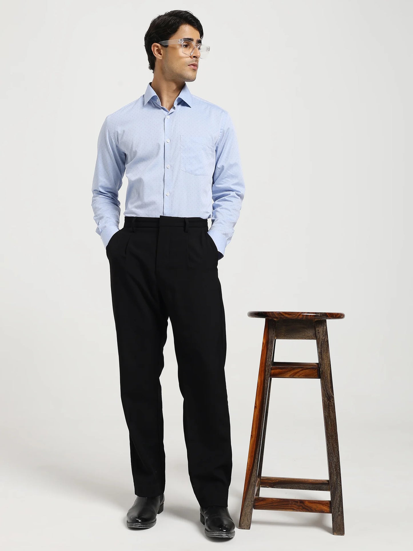 Powder Blue Micro Motif Shirt