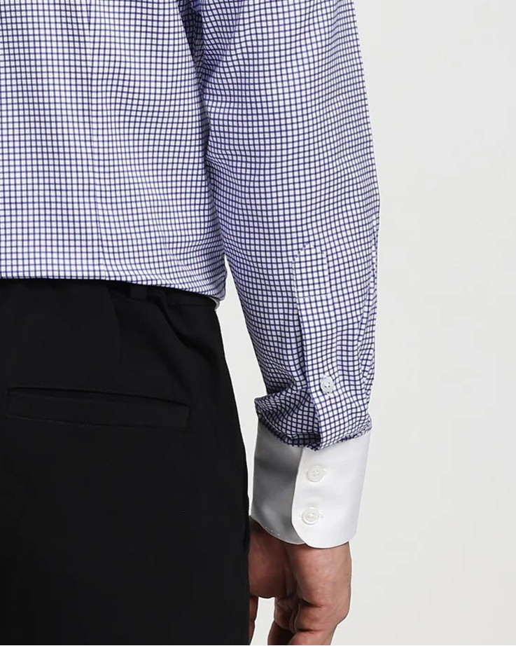 Savile Check Contrast Collar Shirt