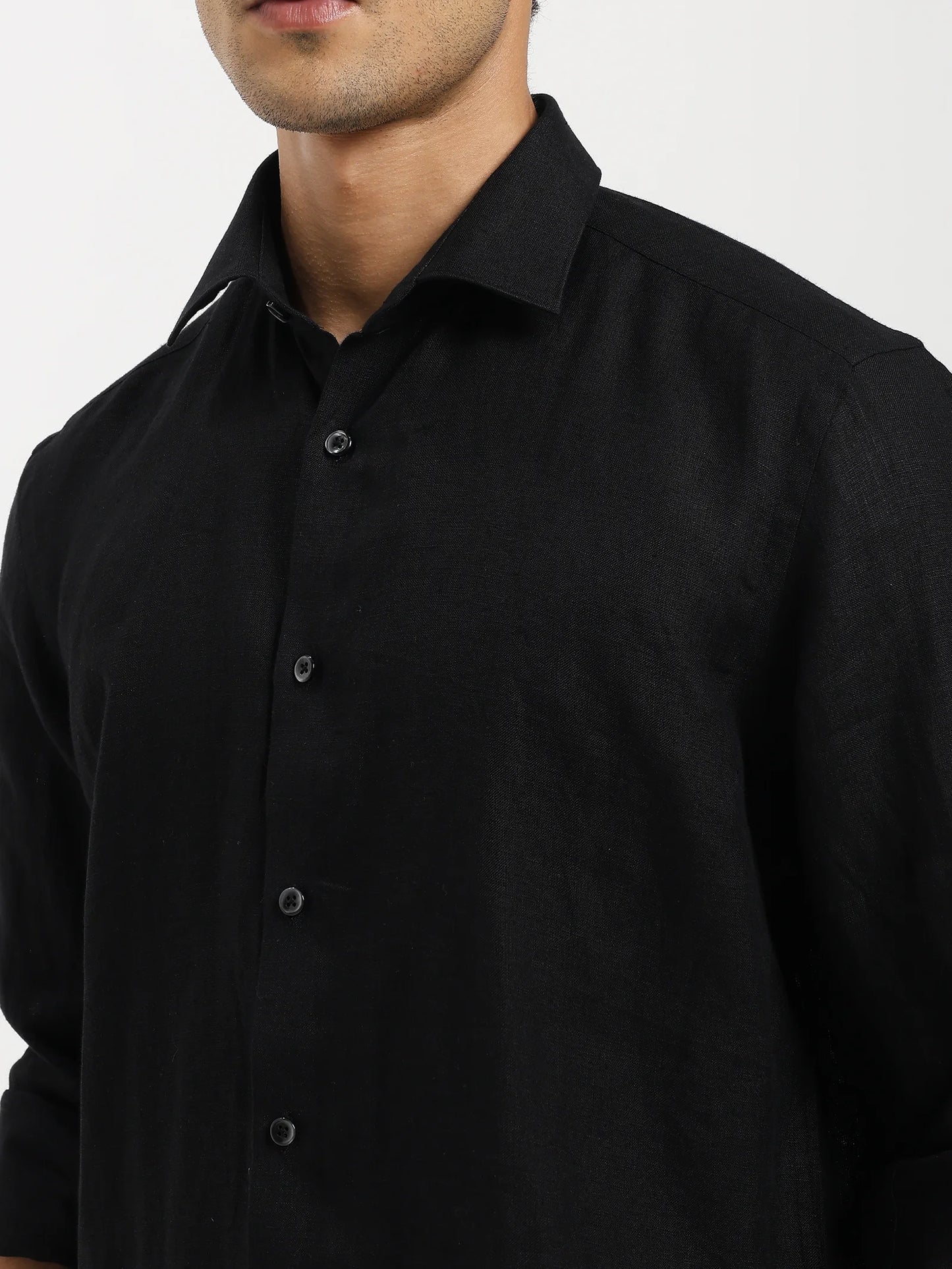 True Black Linen Classic Shirt