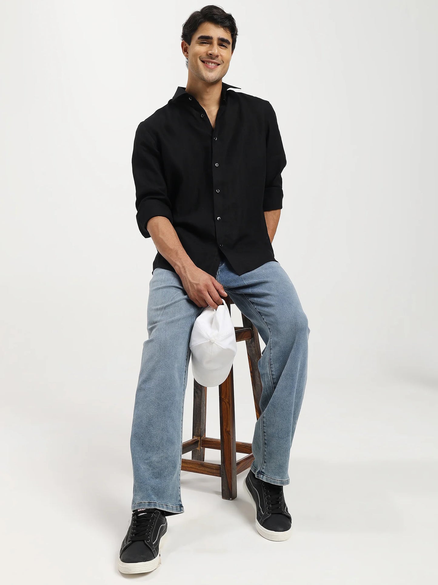 True Black Linen Classic Shirt