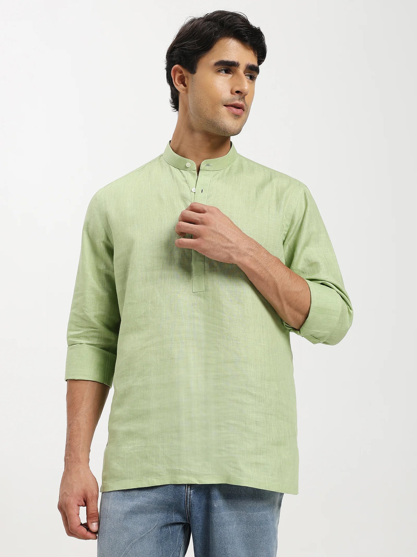 Verdant Linen Kurta
