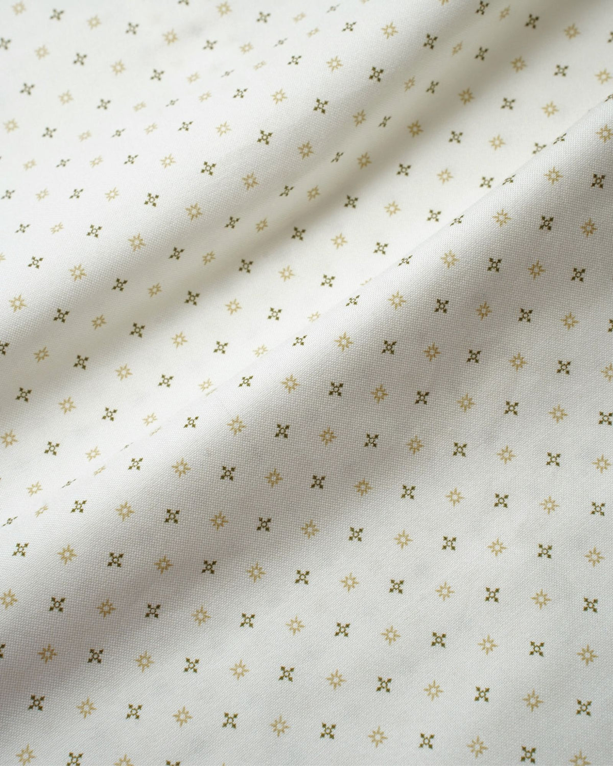 White Gold Star Motif Short Kurta