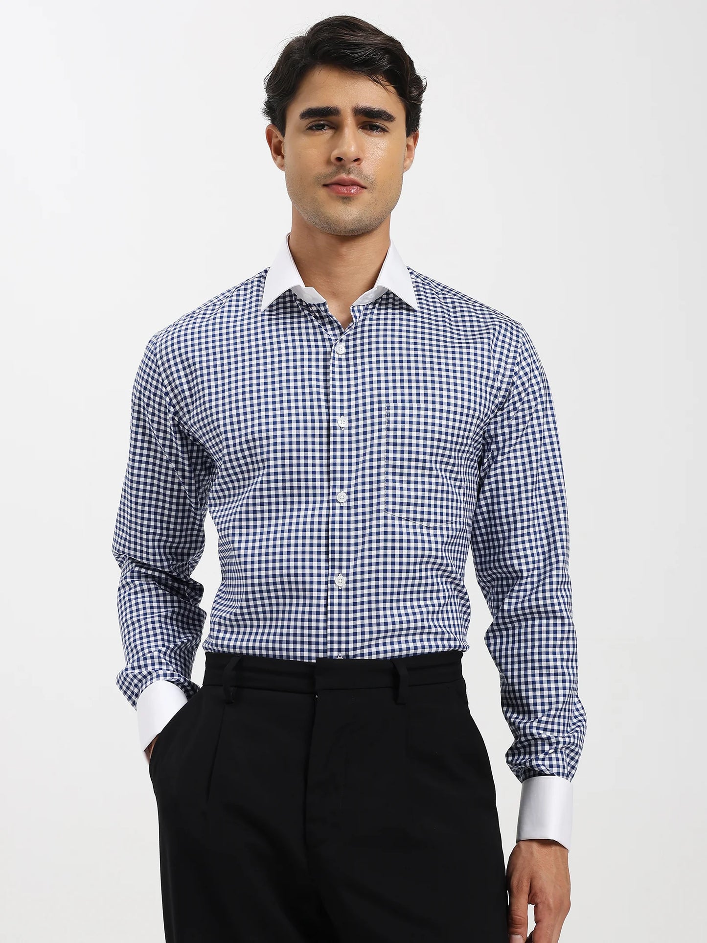 Windsor Check Contrast Collar Shirt