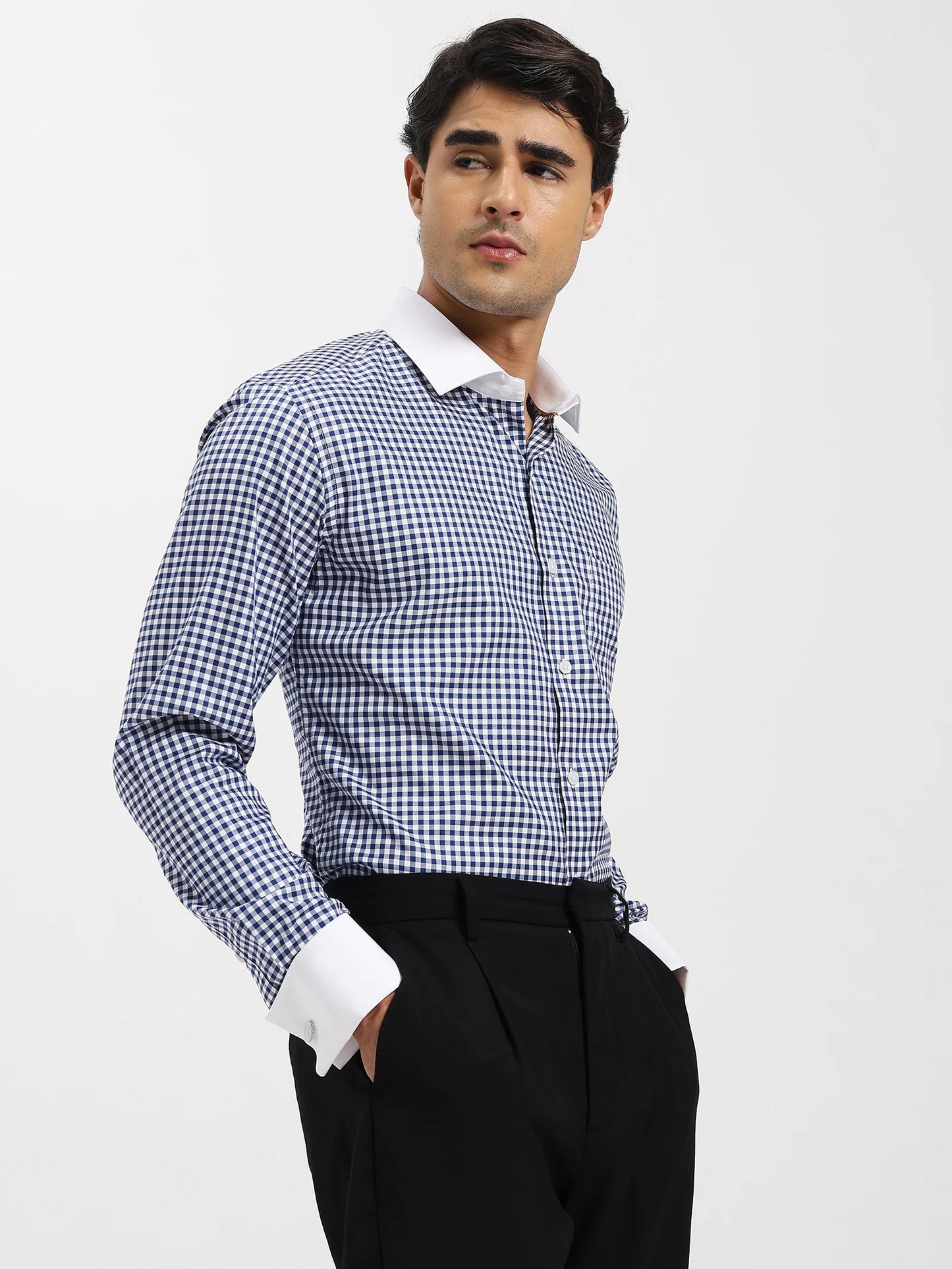 Windsor Check Contrast Collar Shirt