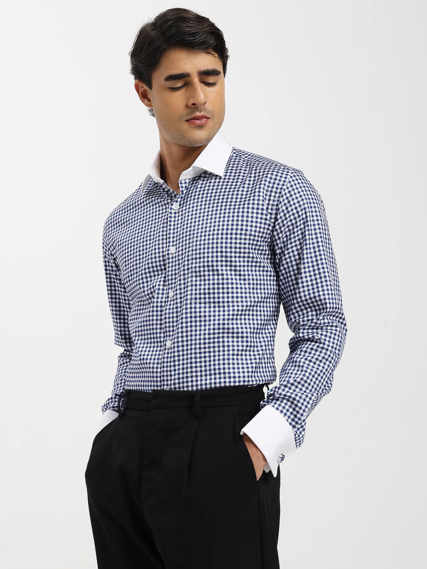 Windsor Check Contrast Collar Shirt