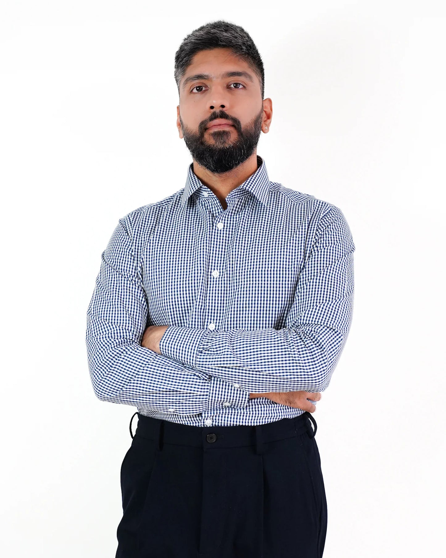 Classic Navy Gingham Shirt