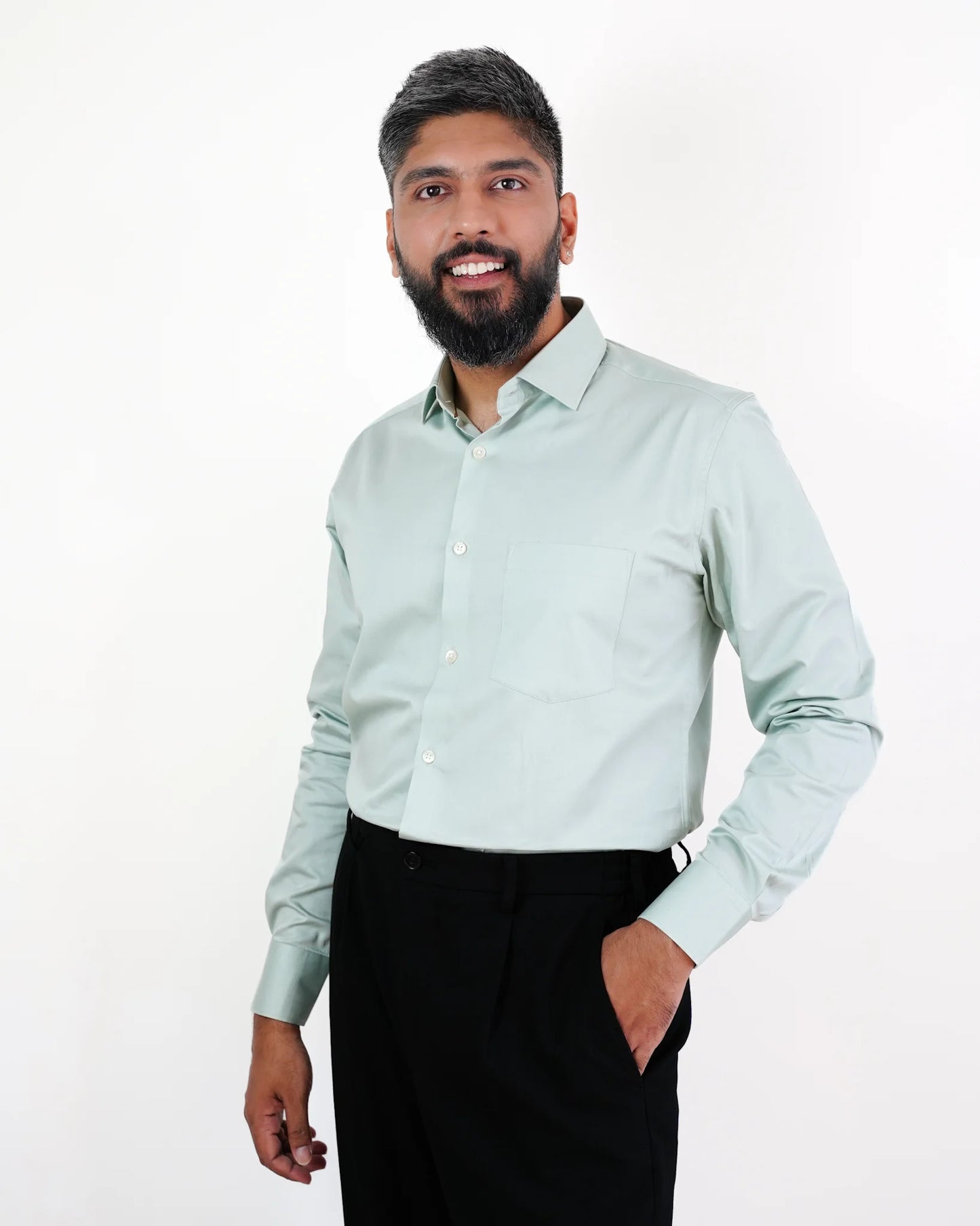 Serene Lagoon Satin Shirt