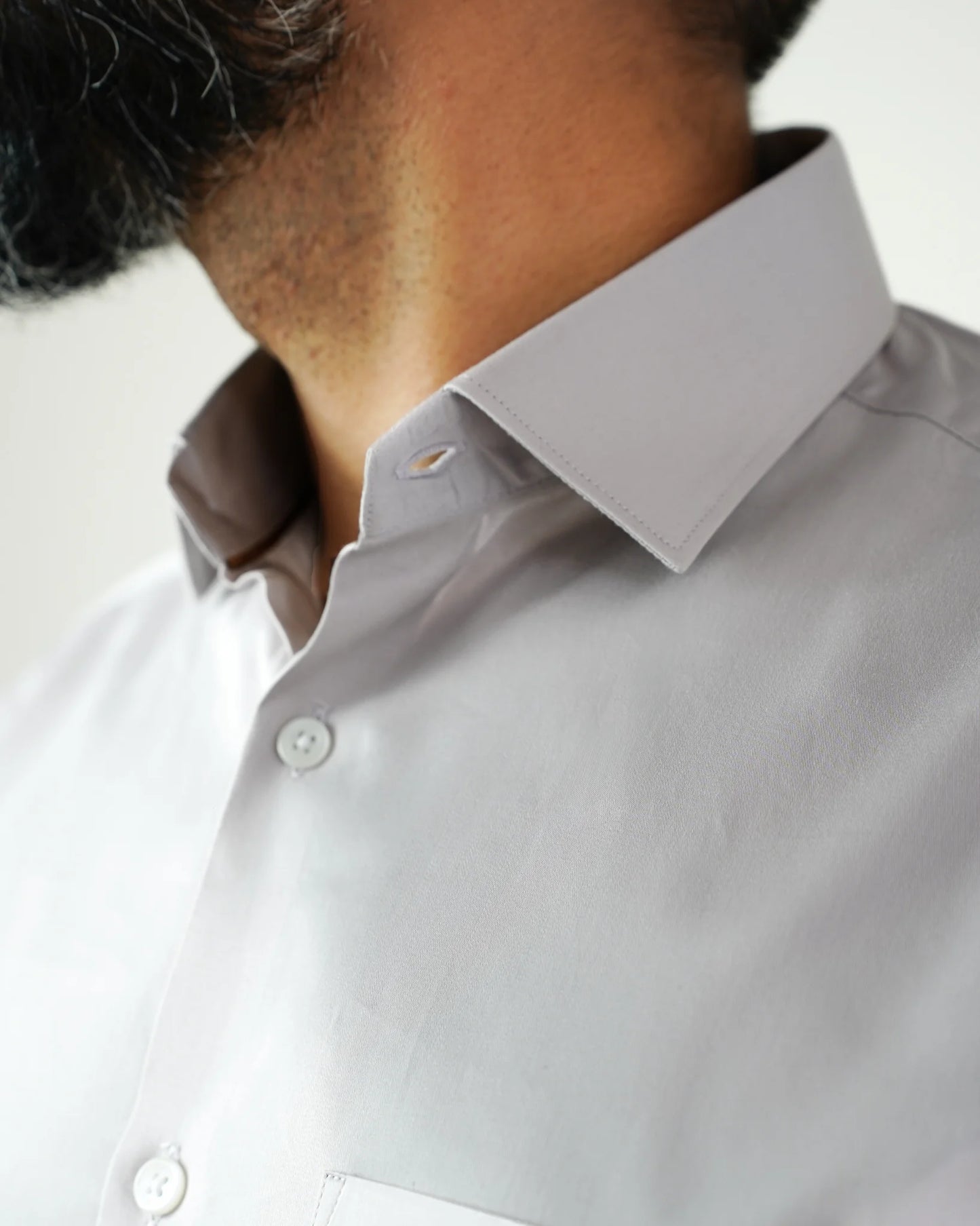Mist Grey Satin Shirt