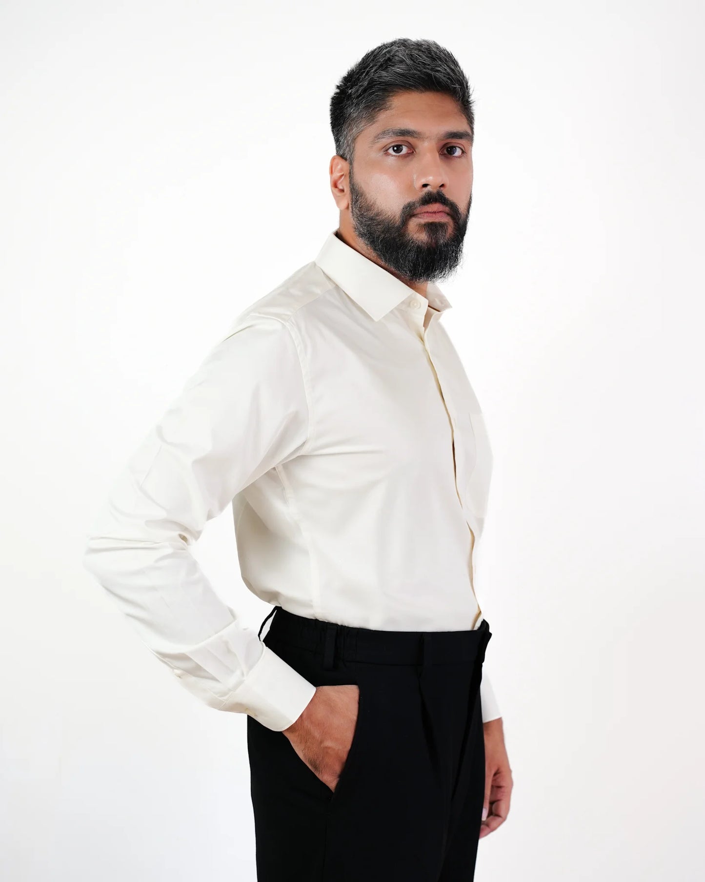 Cream Luxe Satin Shirt