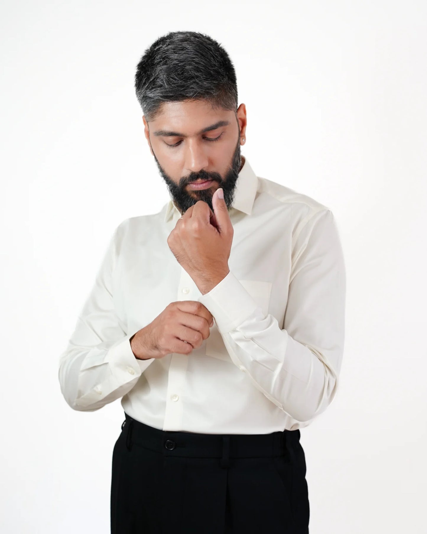 Cream Luxe Satin Shirt