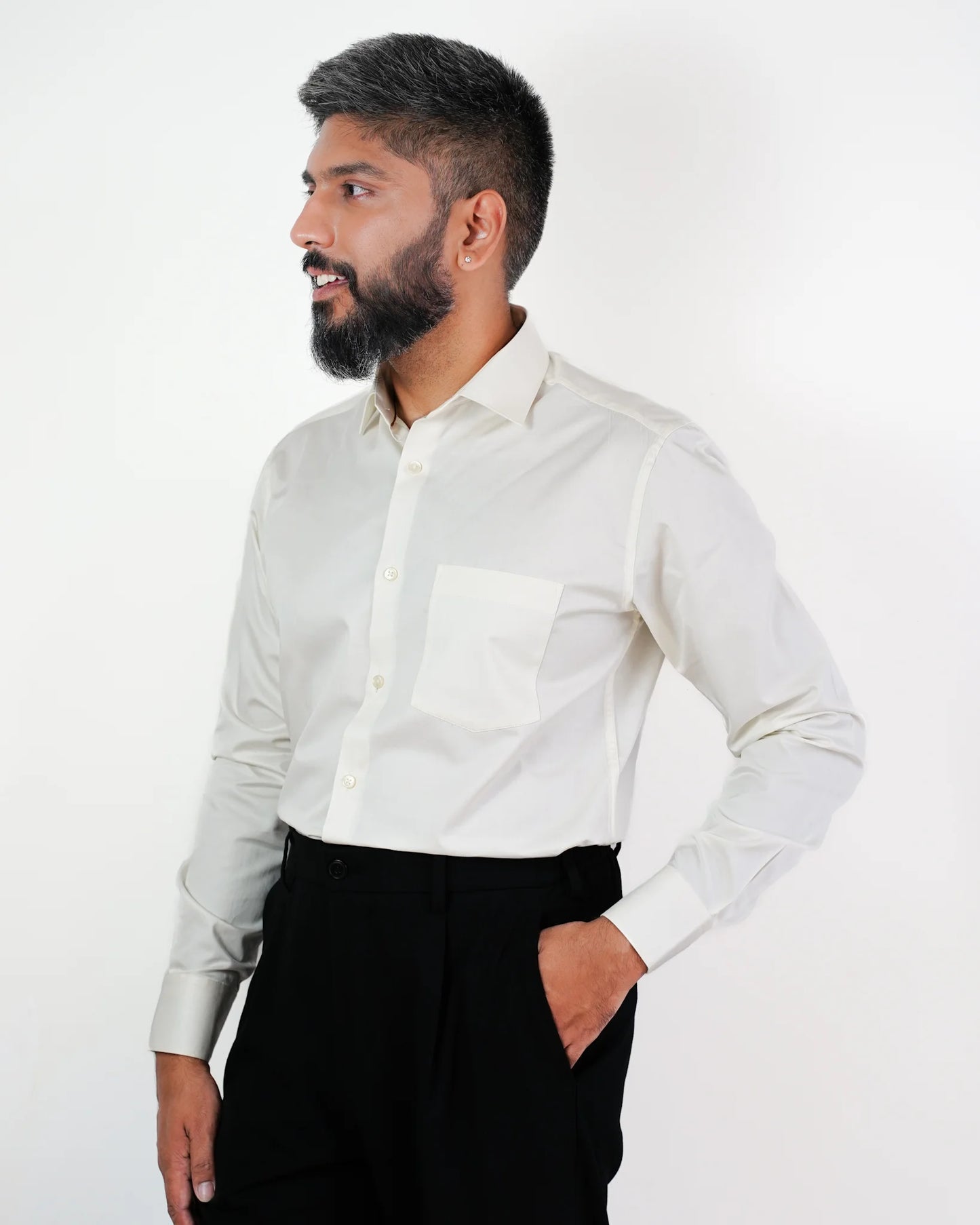 Cream Luxe Satin Shirt