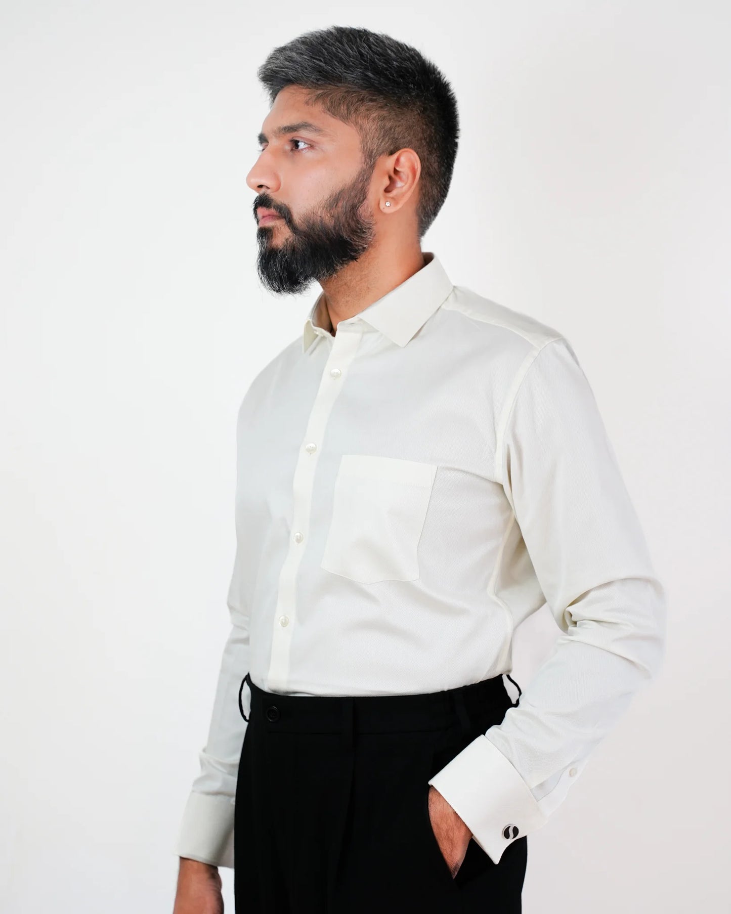 Cream Serenity Dobby Shirt