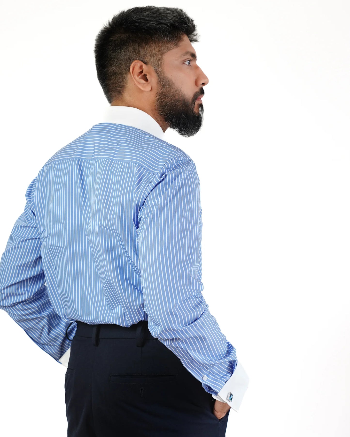Coastal Breeze Contrast Collar Shirt