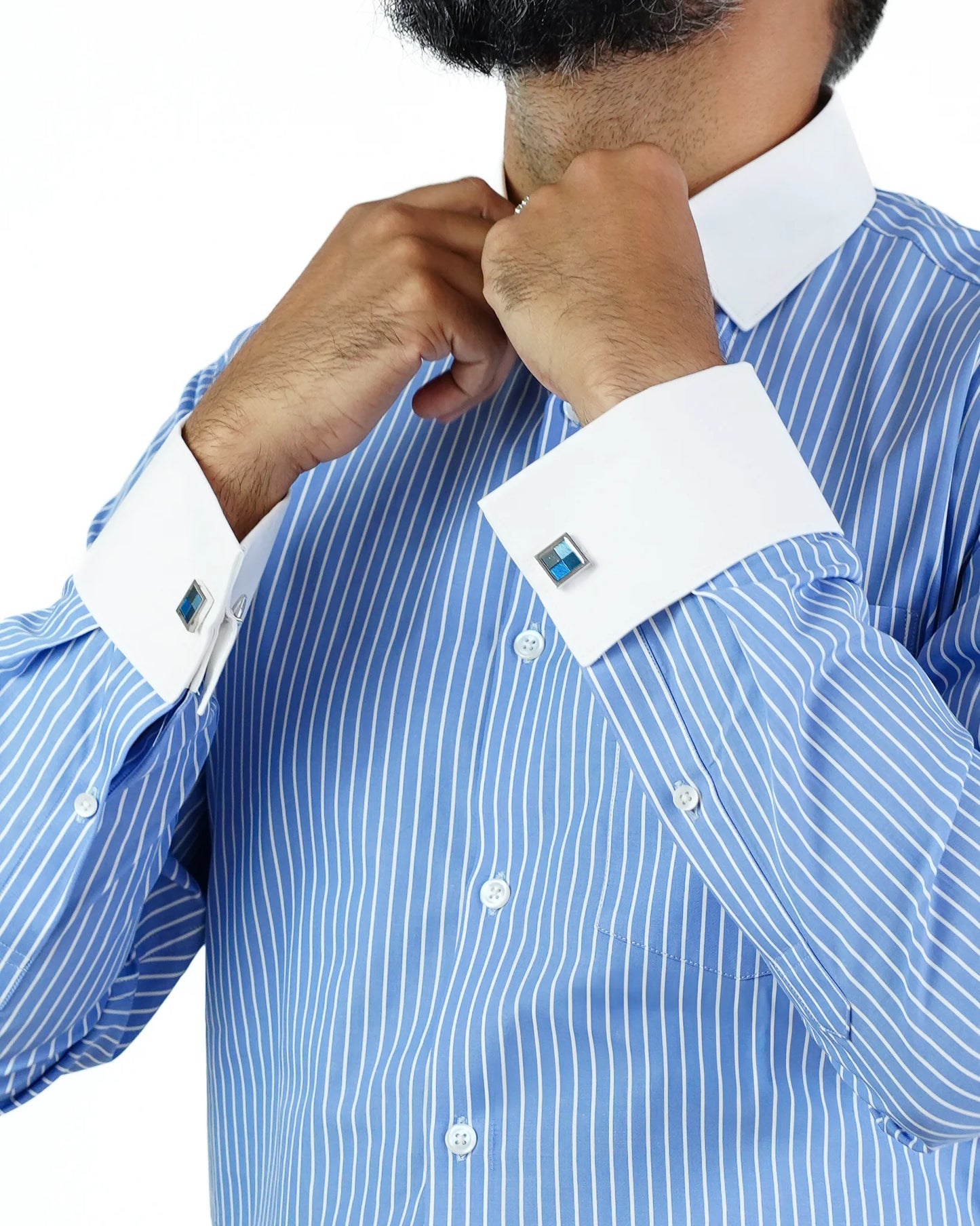 Coastal Breeze Contrast Collar Shirt