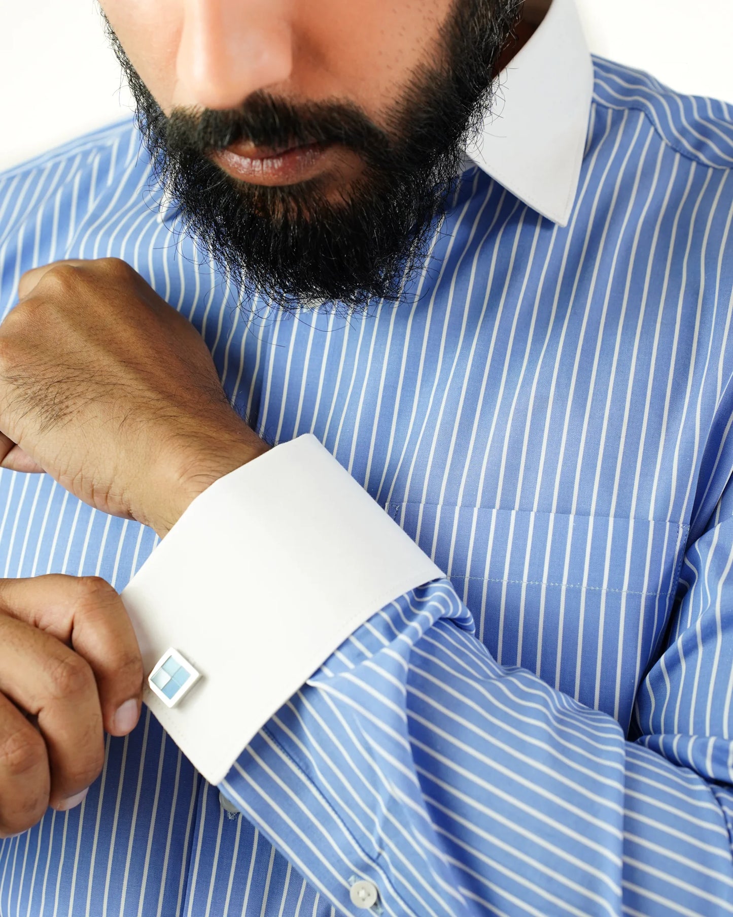 Coastal Breeze Contrast Collar Shirt