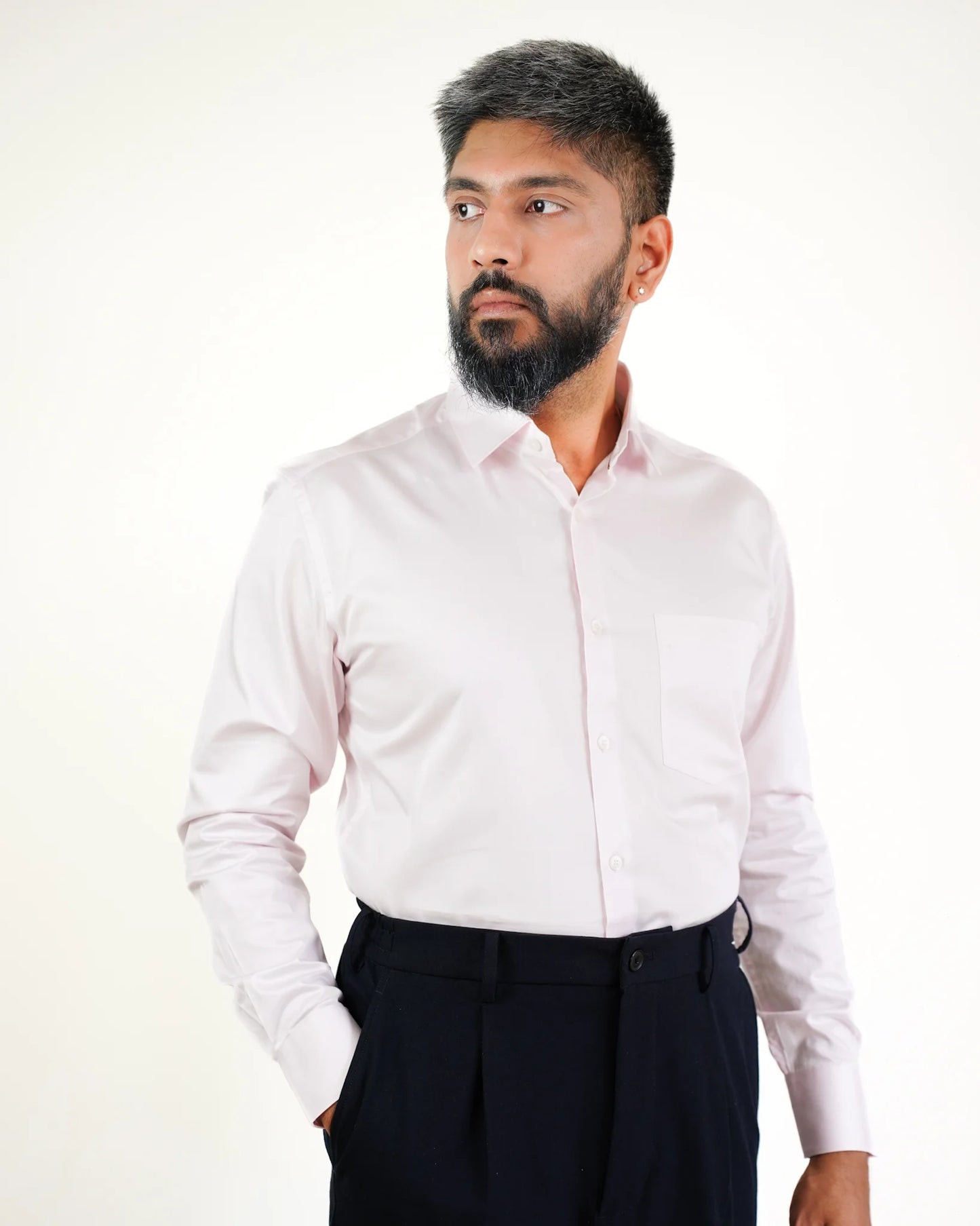 Pastel Pink Elegance Satin Shirt