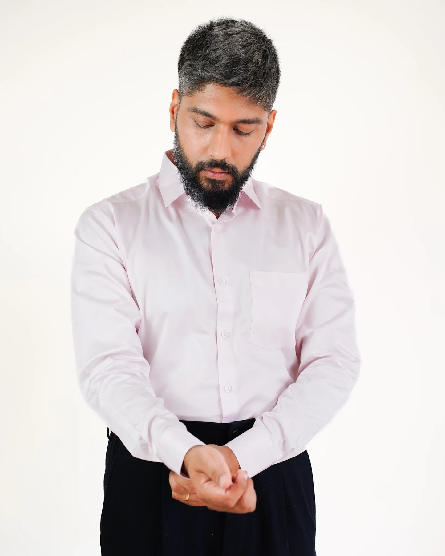 Pastel Pink Elegance Satin Shirt