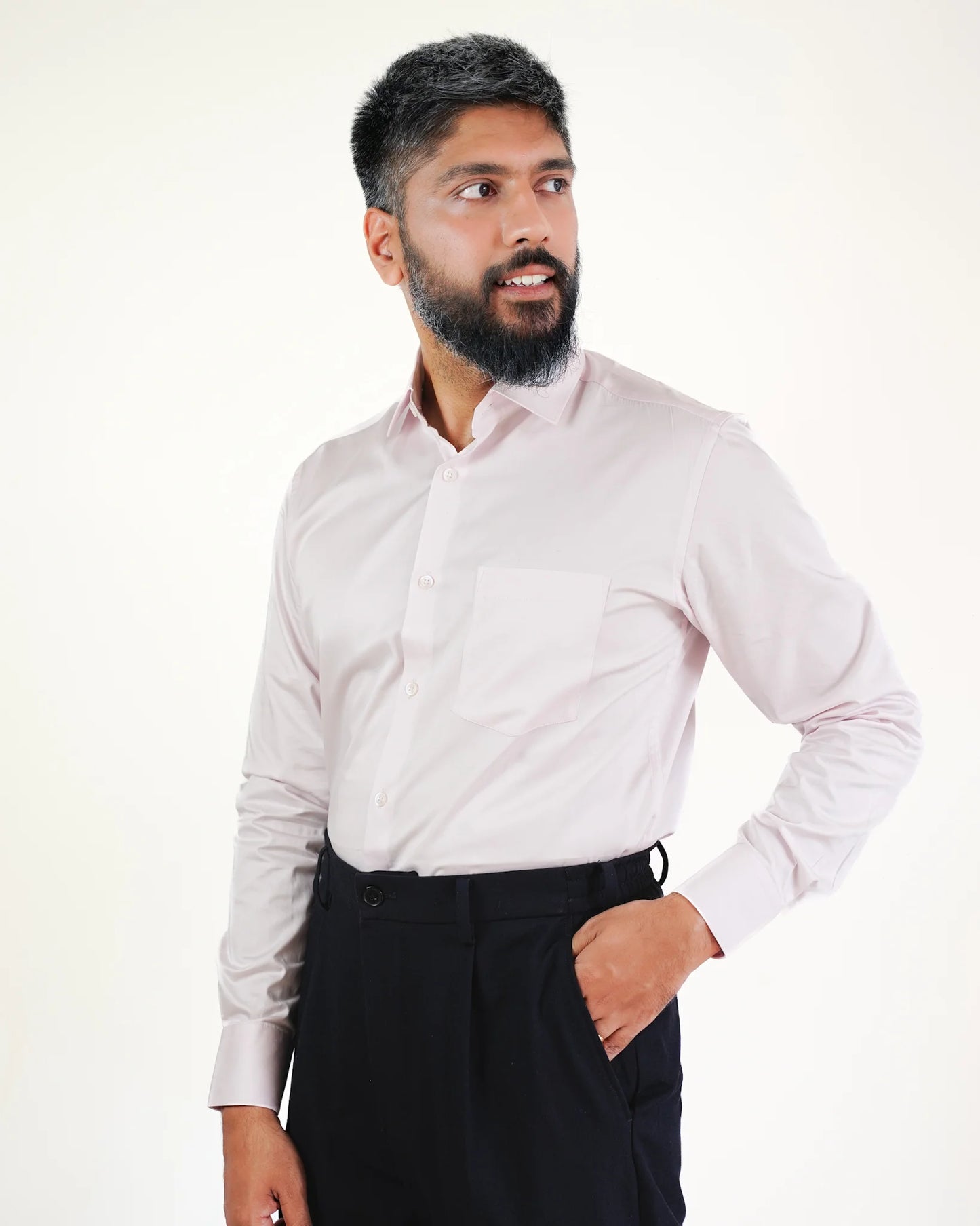 Pastel Pink Elegance Satin Shirt