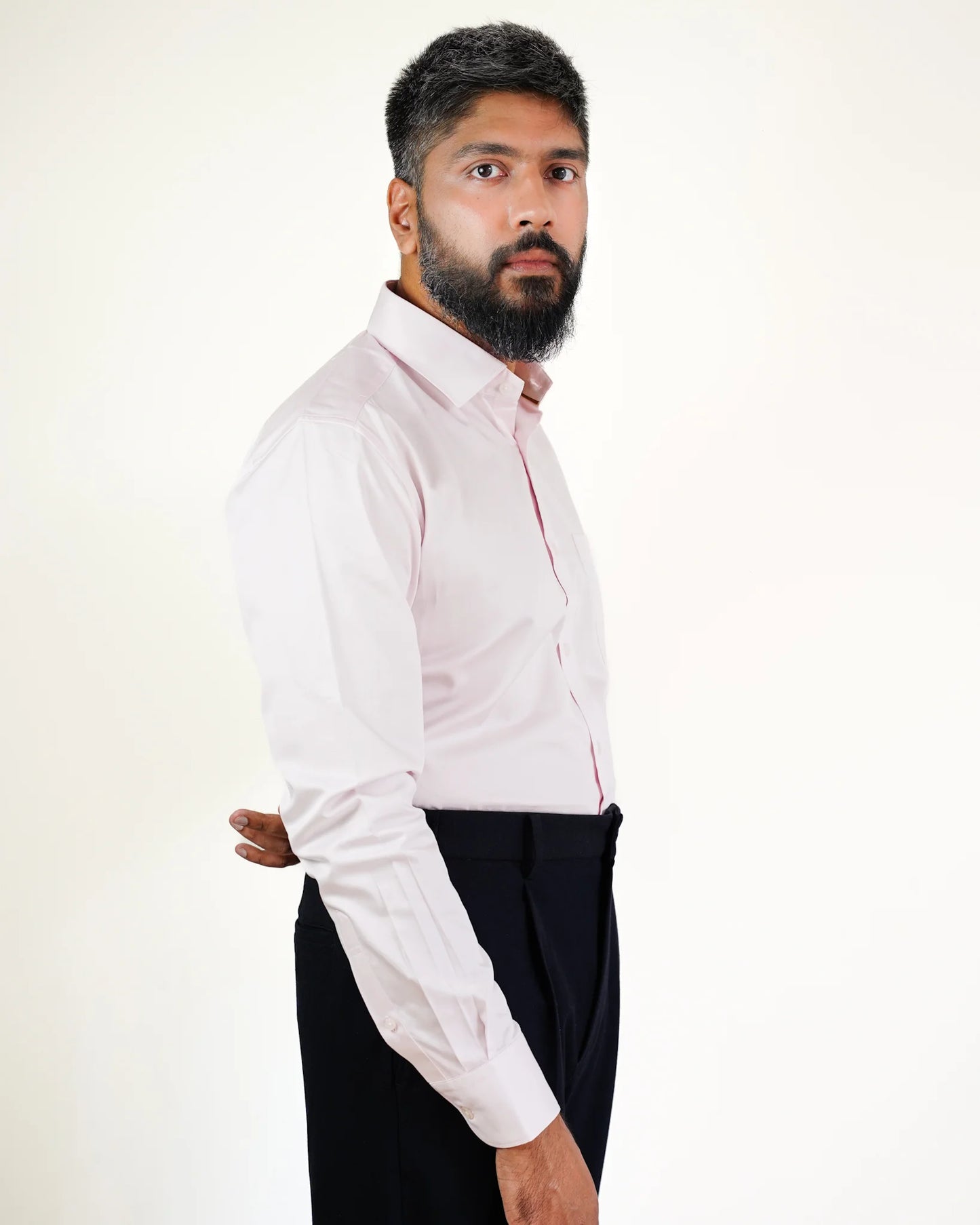 Pastel Pink Elegance Satin Shirt