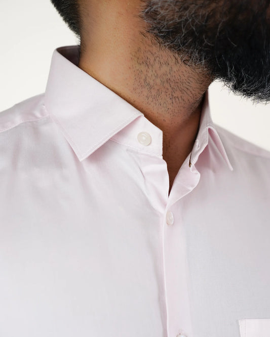 Pastel Pink Elegance Satin Shirt