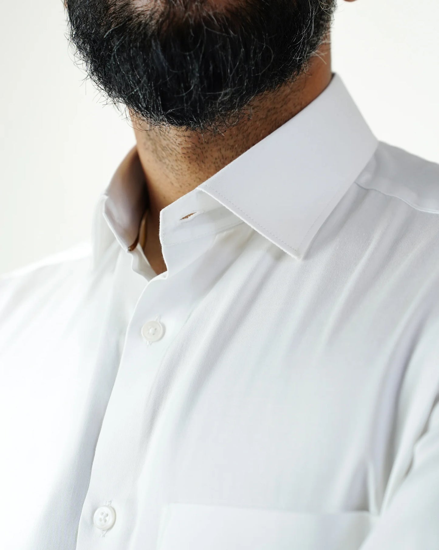 Pristine Pearl White Giza Satin Shirt