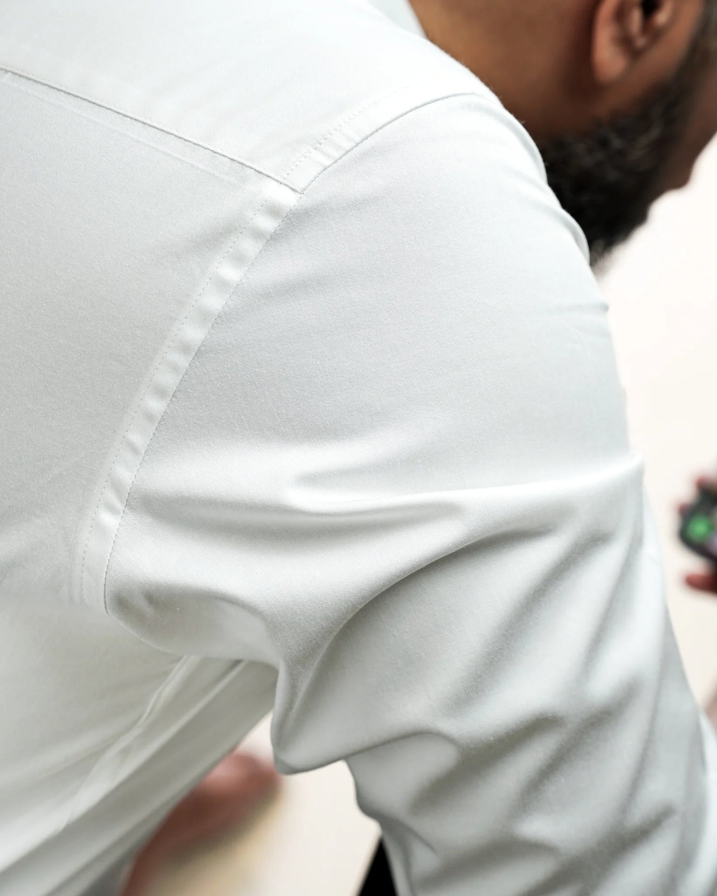 Pristine Pearl White Giza Satin Shirt