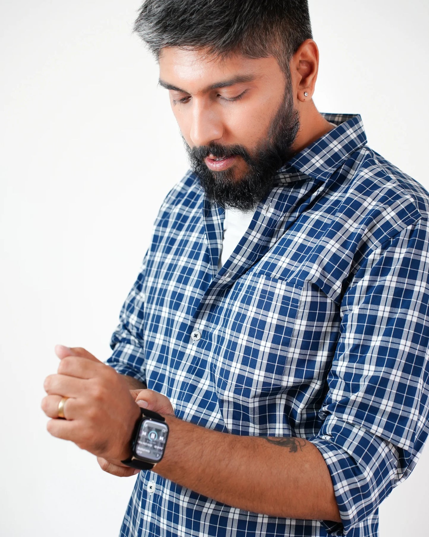Nautical Navy Plaid Shirt