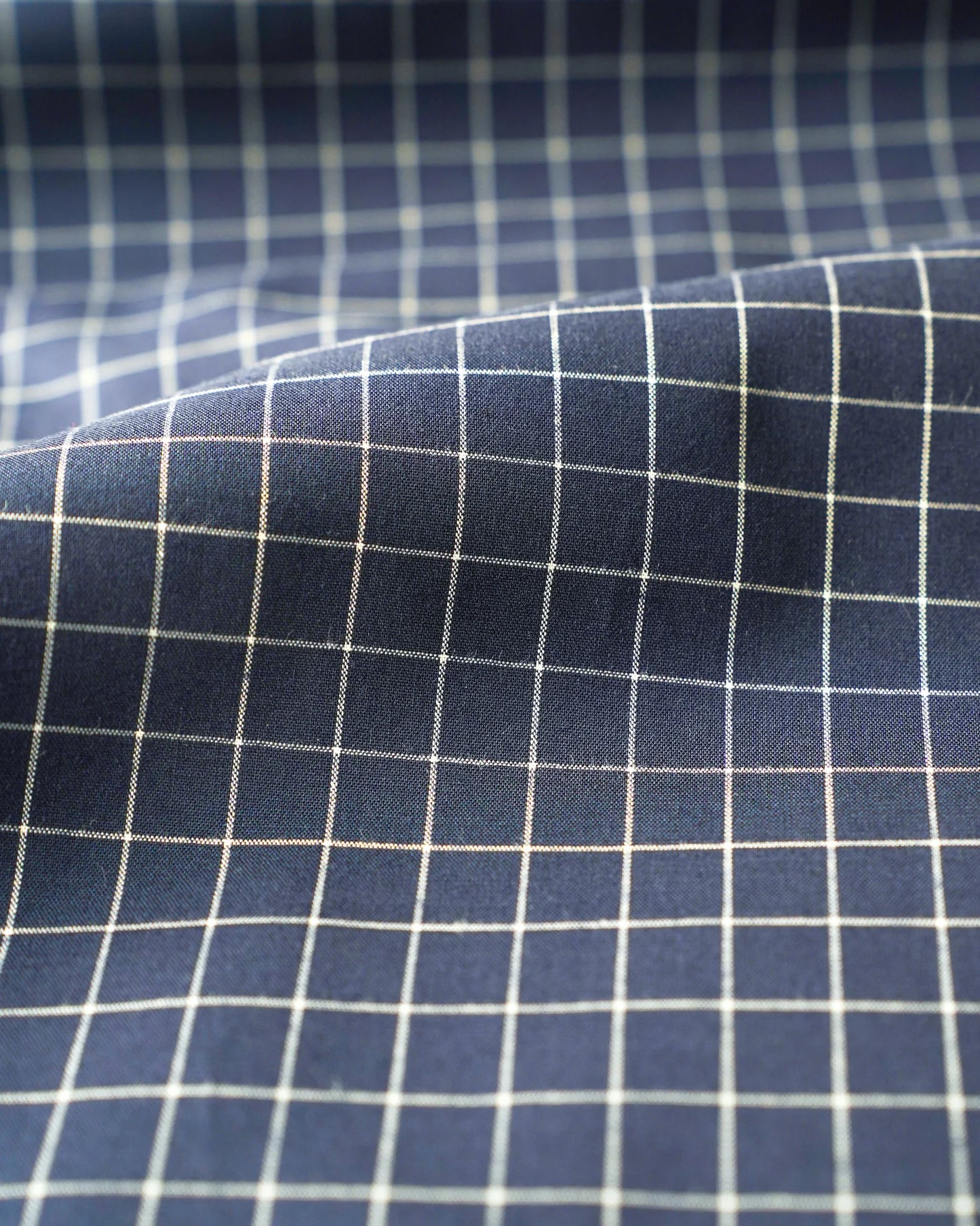 Navy Windowpane Check Shirt