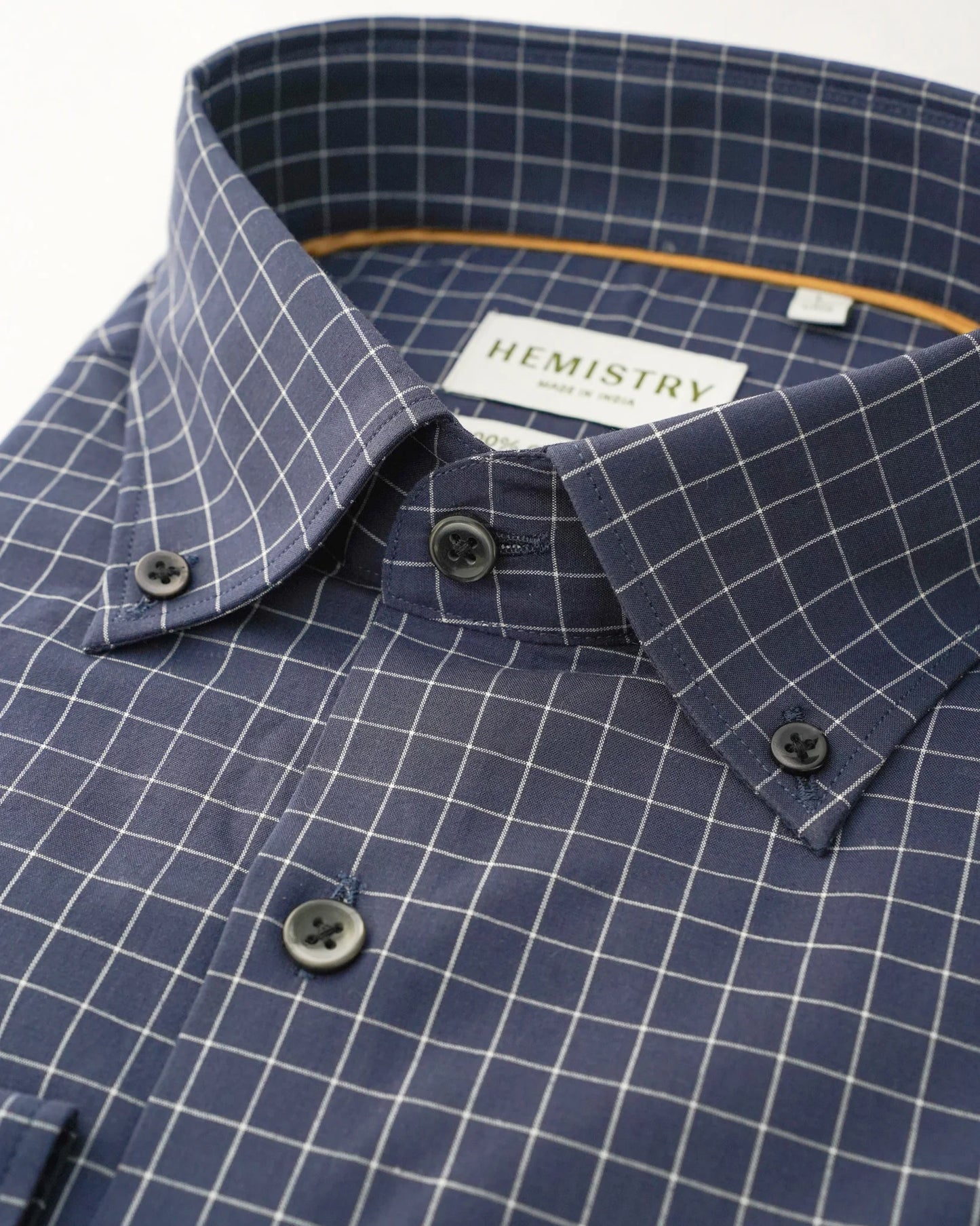 Navy Windowpane Check Shirt