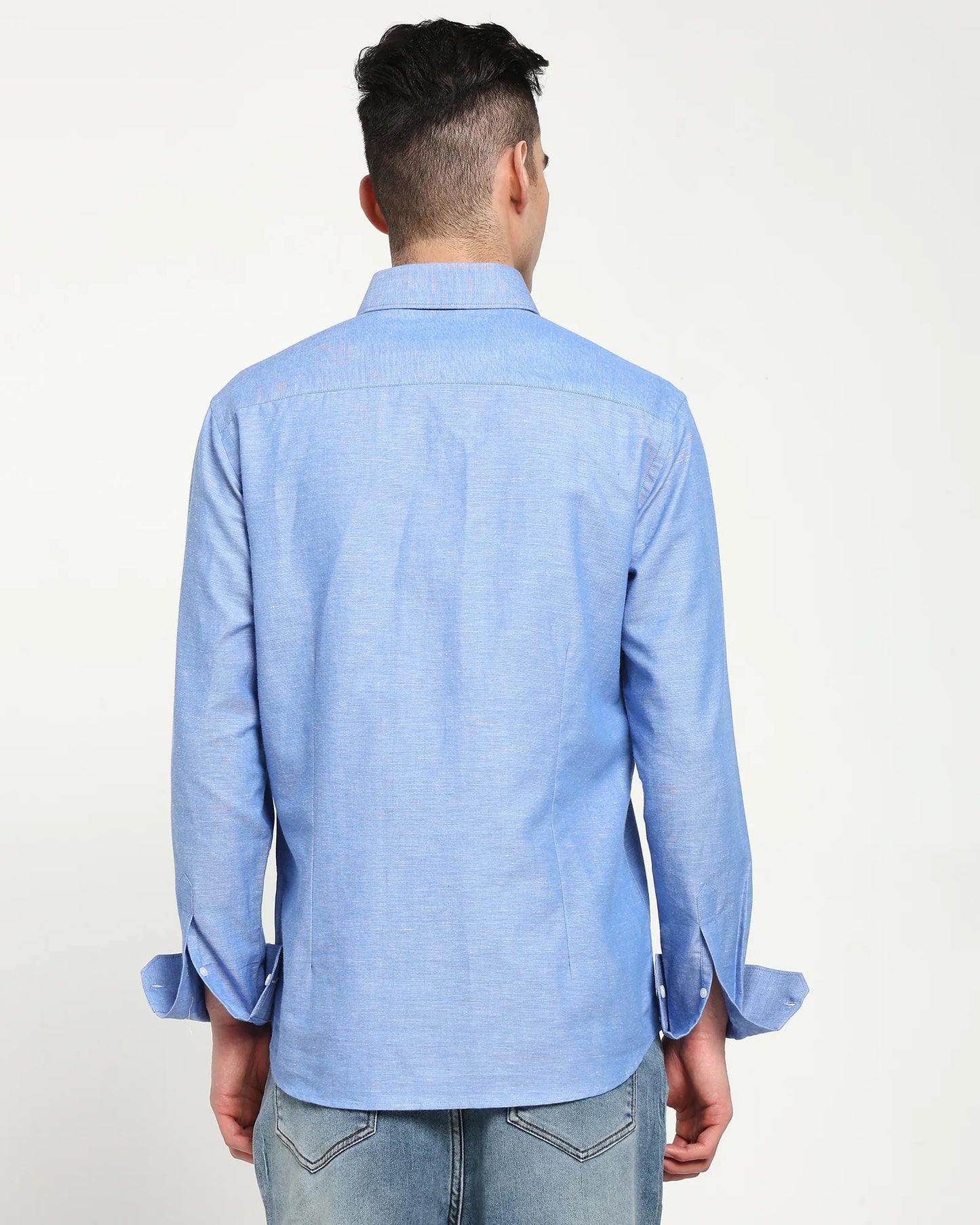 Aerial Blue Cotton Linen Shirt
