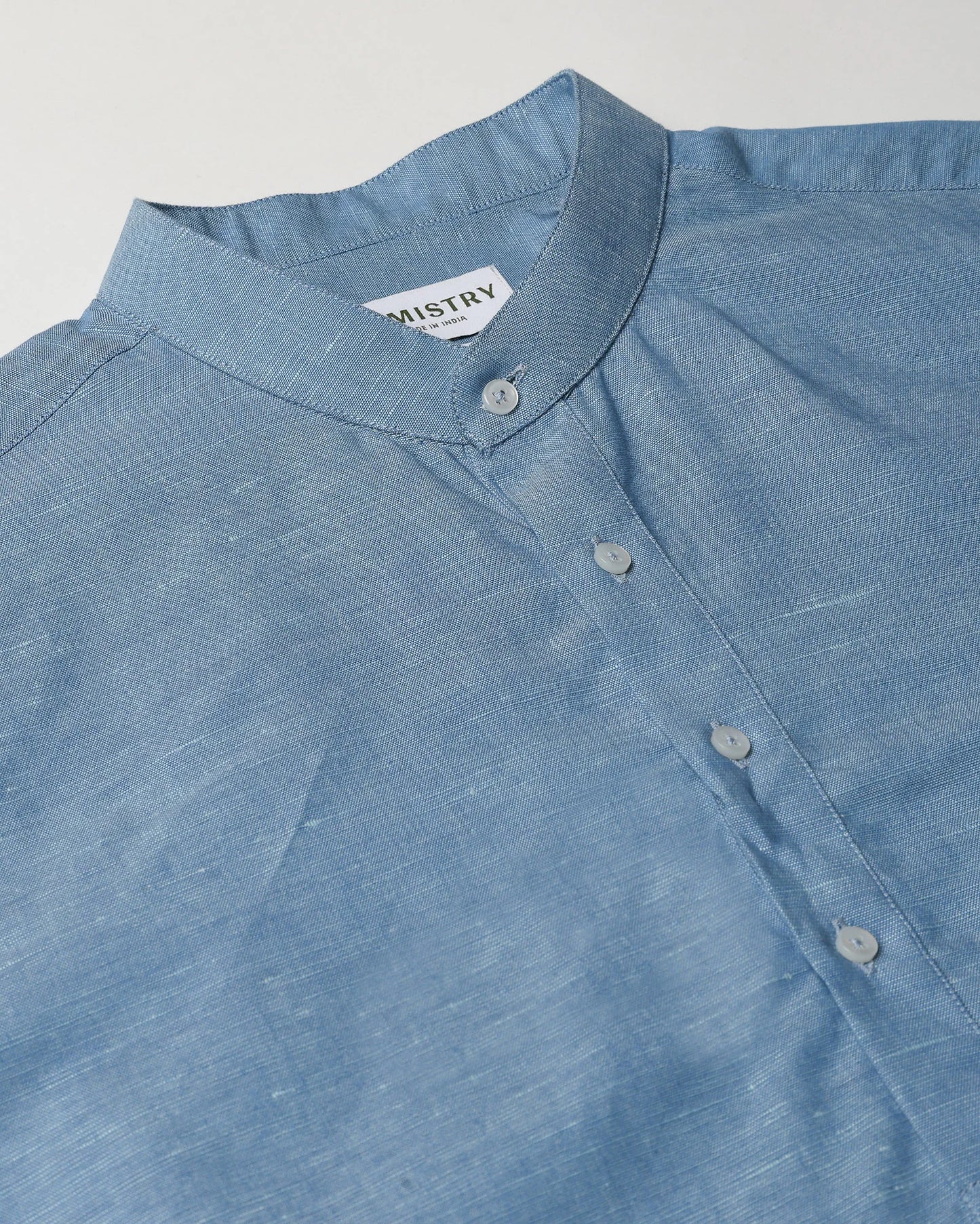 Aether Blue Cotton Linen Short Kurta