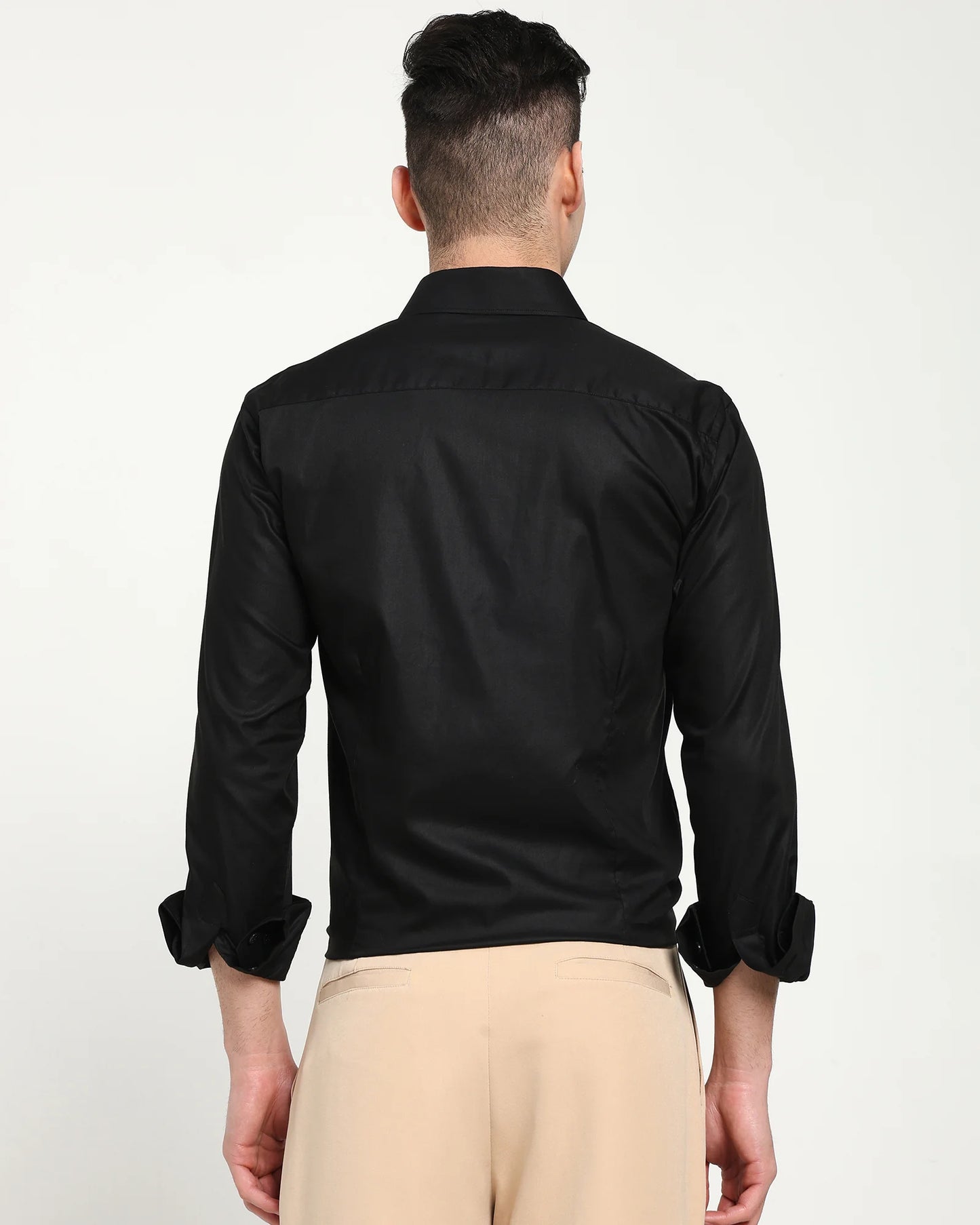 Black Stretch Twill Shirt